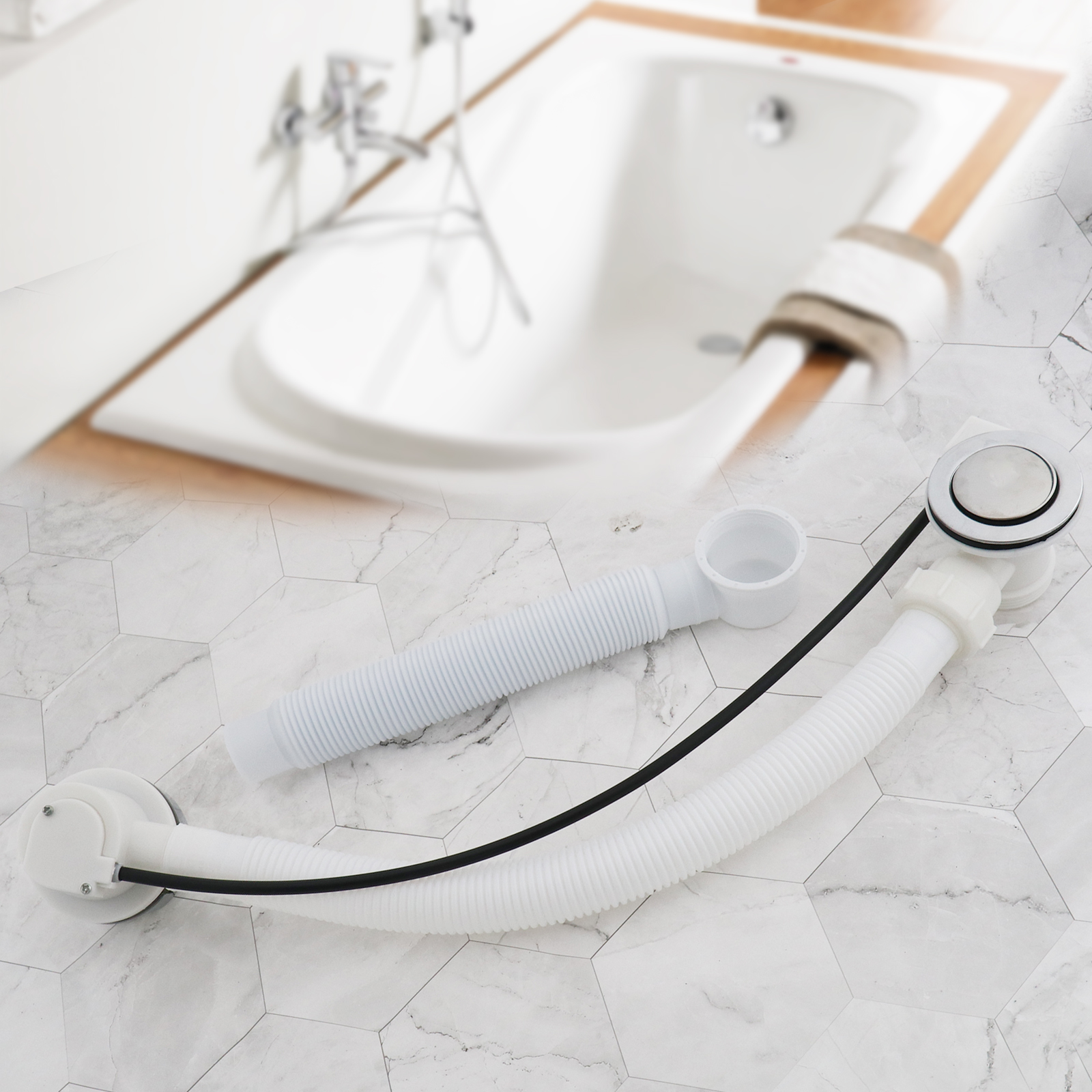 Dedicated Pop Up Bath Waste With Overflow Bathroom Round Chrome for