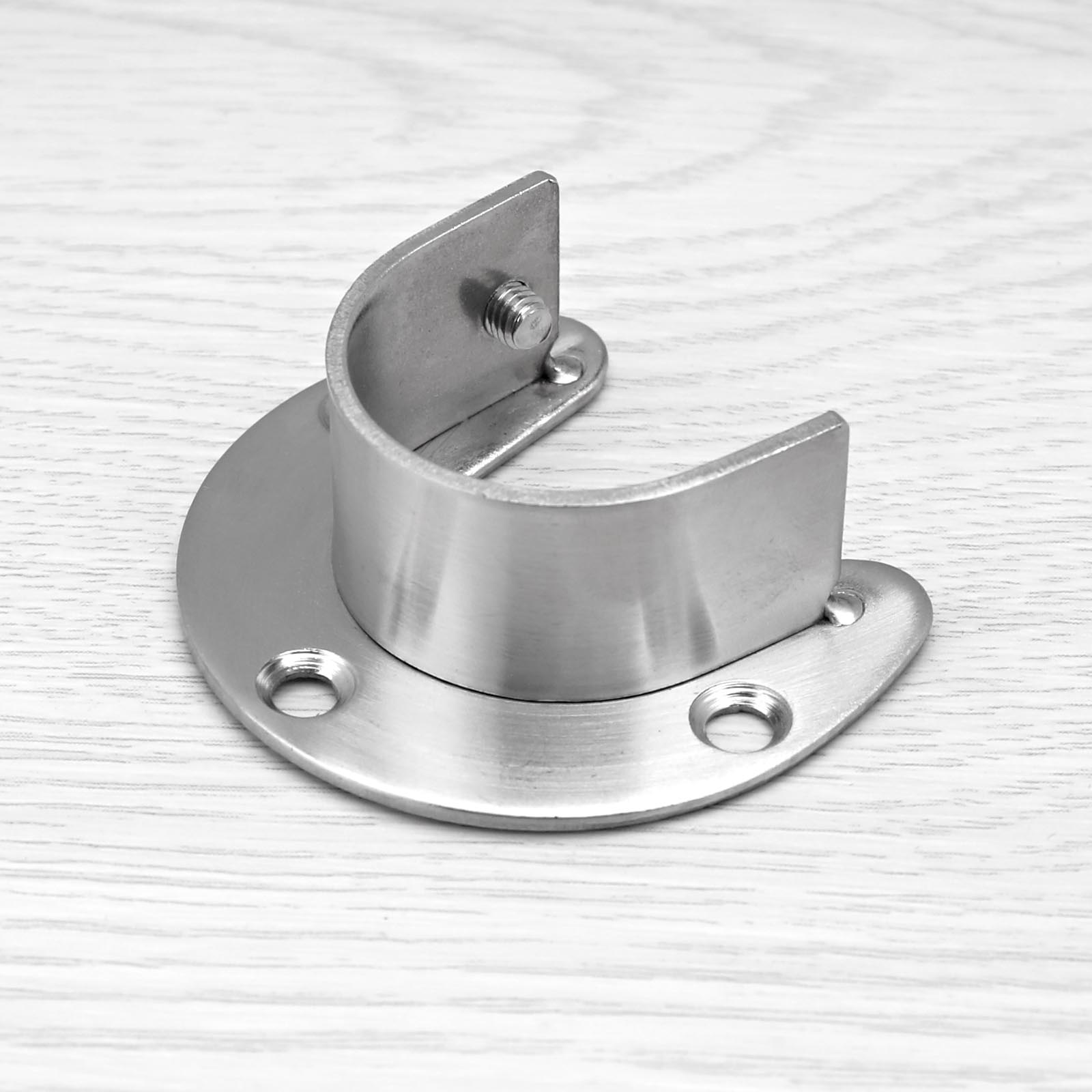 4 Pcs Heavy Duty Stainless Steel Closet Rod End Flange Pole Socket