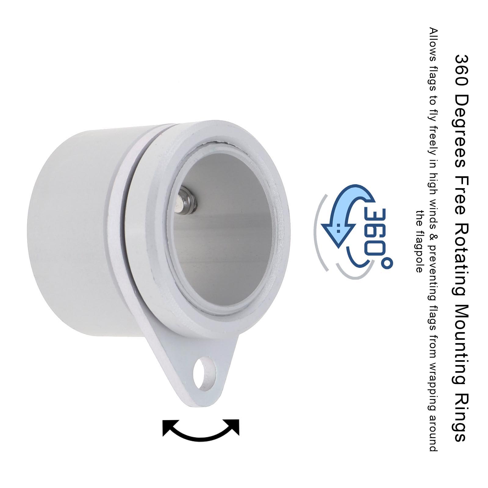 360 Degree Flagpole Rotating Clips Anti Wrap Aluminum Flag Pole Clamps