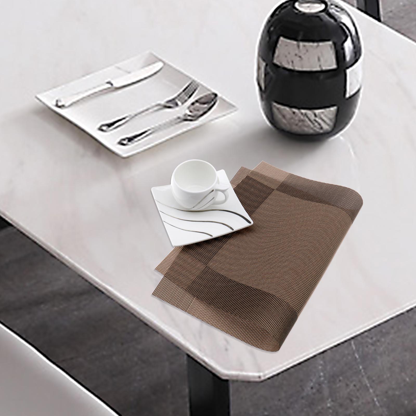 6pcs Table Mats HeatResistant PVC Heat Insulation Anti slip Placemat Coffee eBay