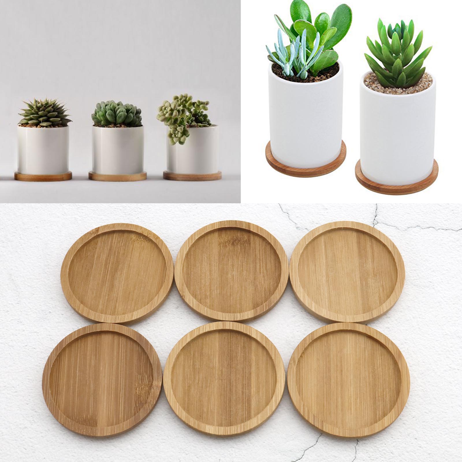 Trays 3 Inch Bamboo Round Plant Saucer Succulent Saucer