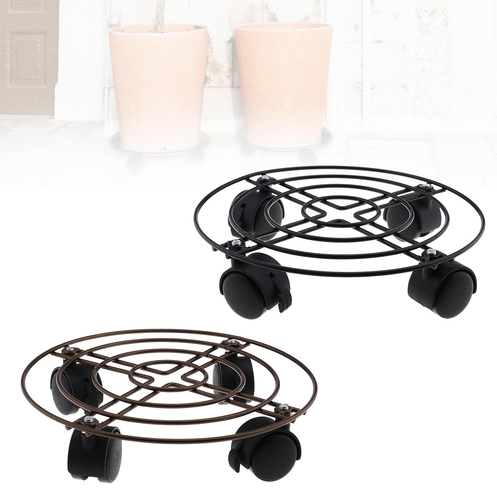 Set of 2 Heavy Duty Plant Pot Wheels Plant Pot Mover for Moving Flower