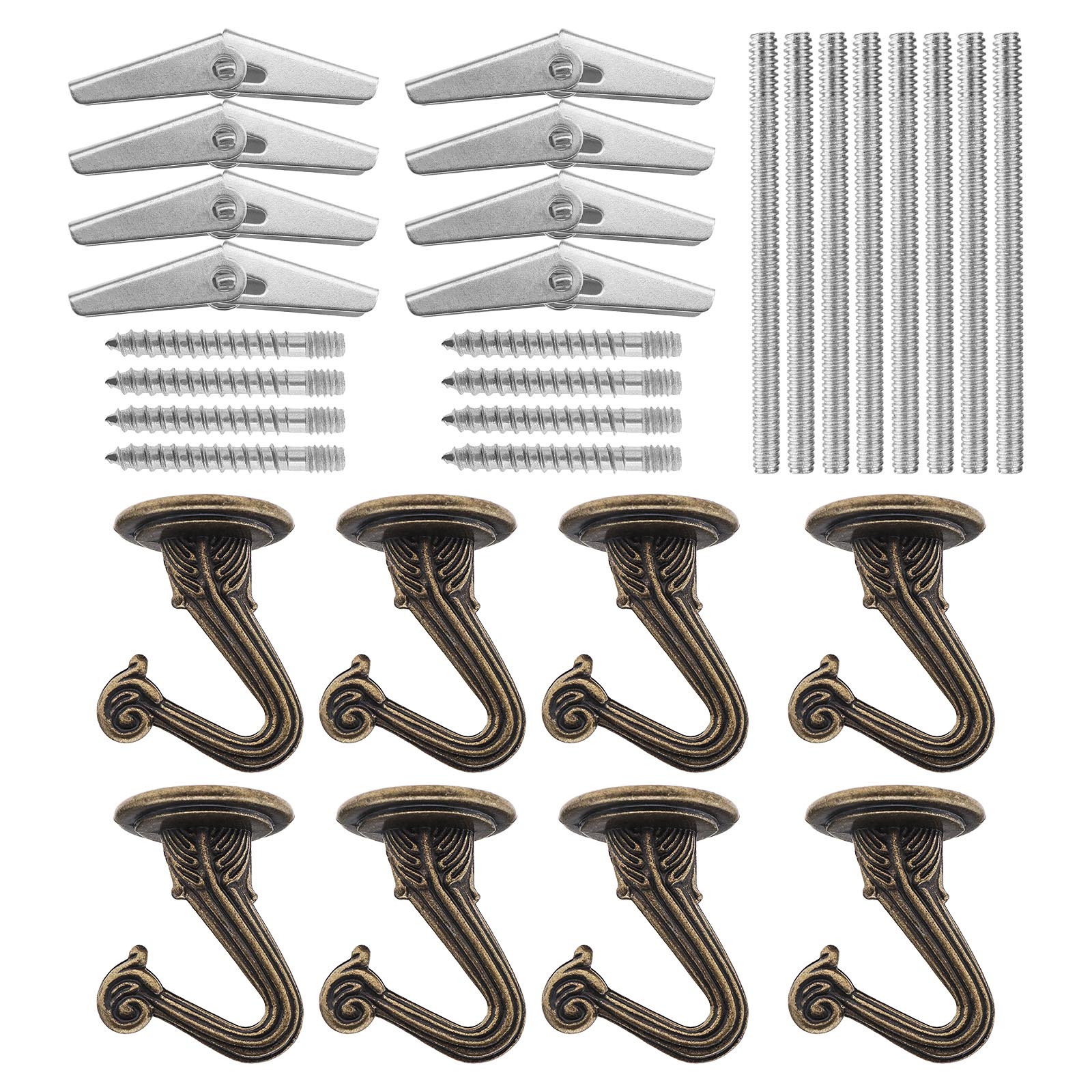 Set of 8 Bronze Heavy Duty Ceiling Hooks Swag Hooks