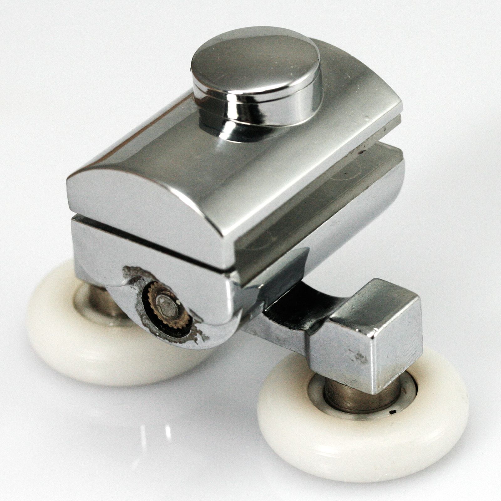 2xAlloy Top Shower Door Twin Wheels Rollers Runners Rail Quadrant