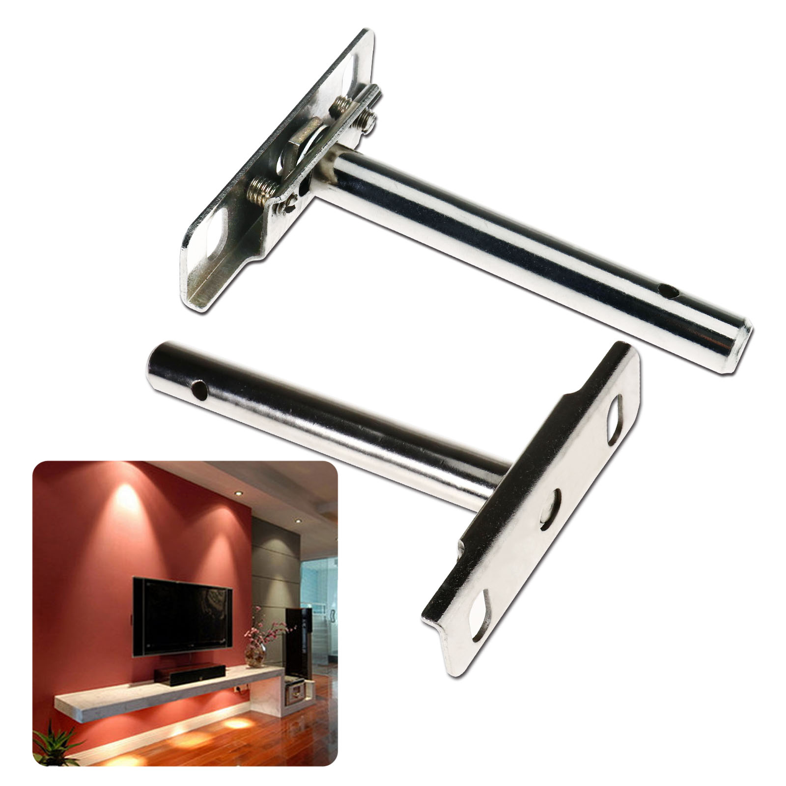 4 x ed Shelf Steel Metal Strong Support Brackets Hidden Floating