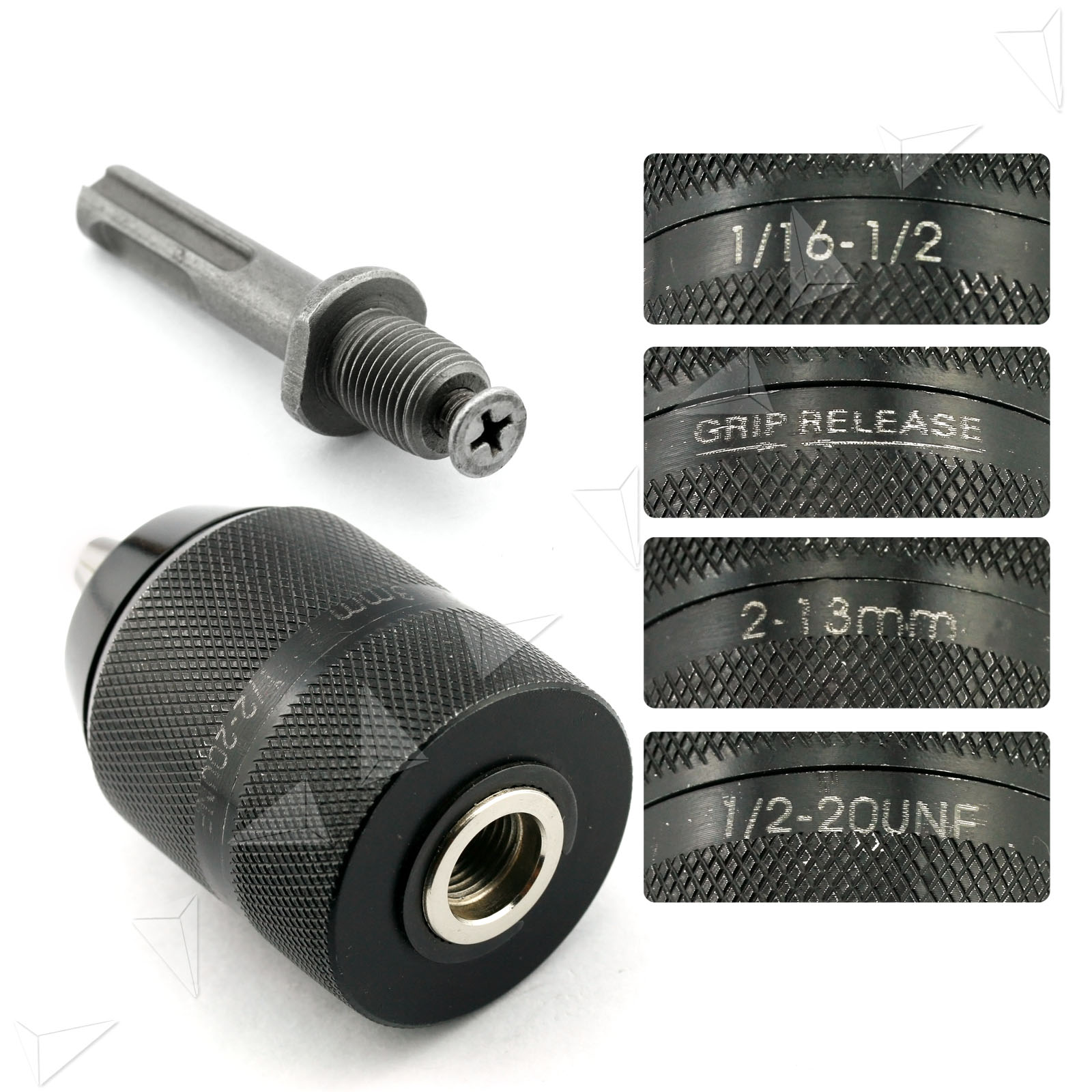 Professional 13mm Keyless Drill Chuck Bit With SDS Adaptor Driller Fit