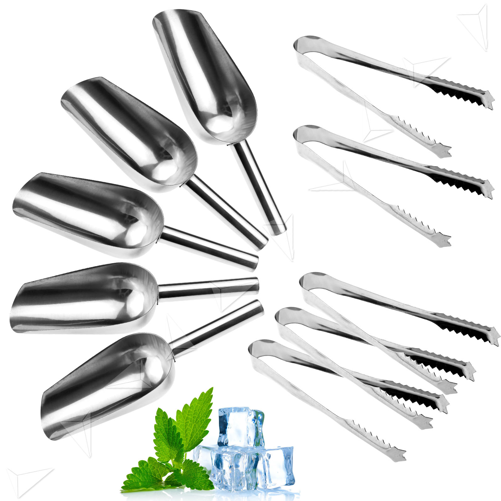 Stainless Steel All Purpose Kitchen Food Salad Ice Serving Tongs + Scoop Set eBay