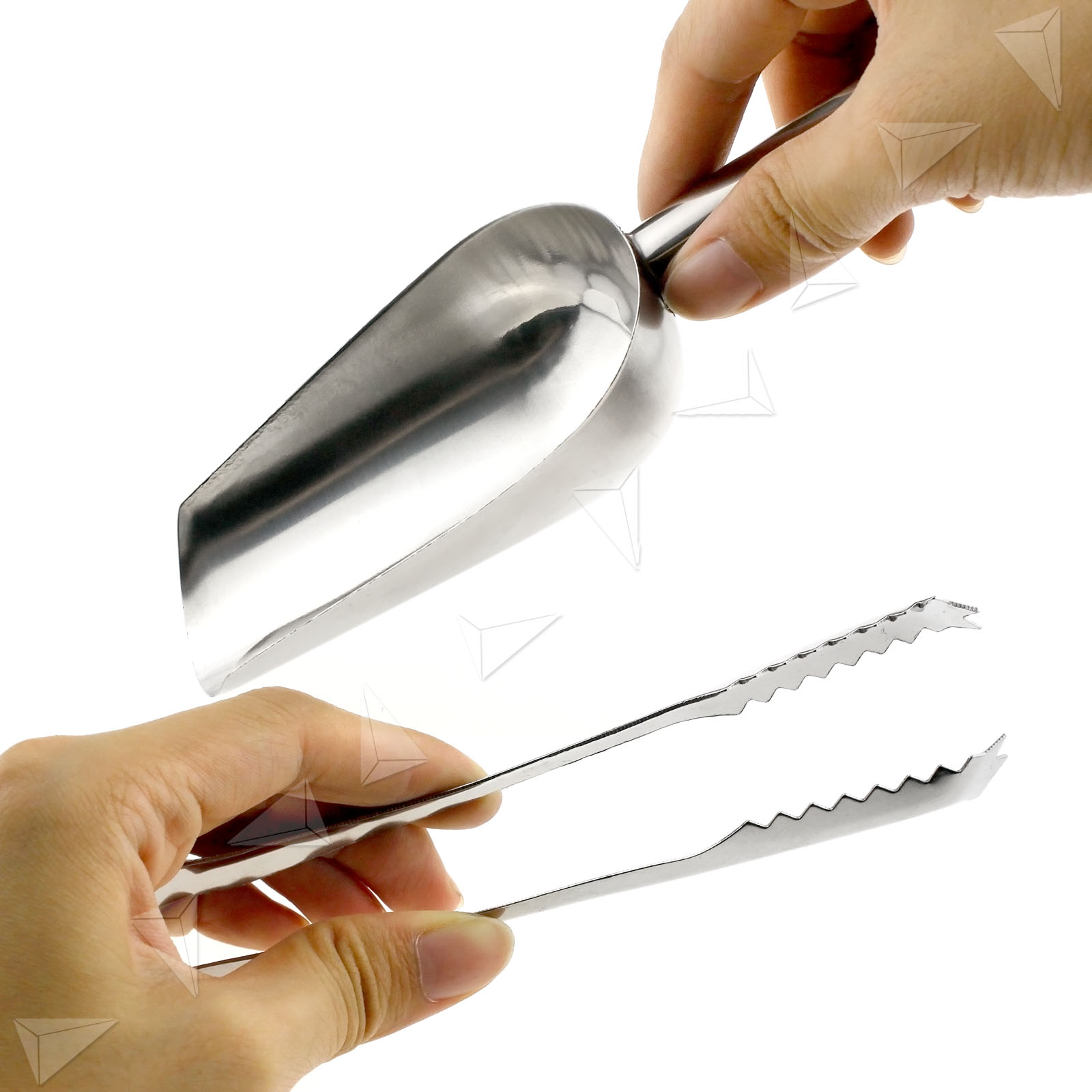 Stainless Steel All Purpose Kitchen Food Salad Ice Serving Tongs + Scoop Set 735548282532 eBay
