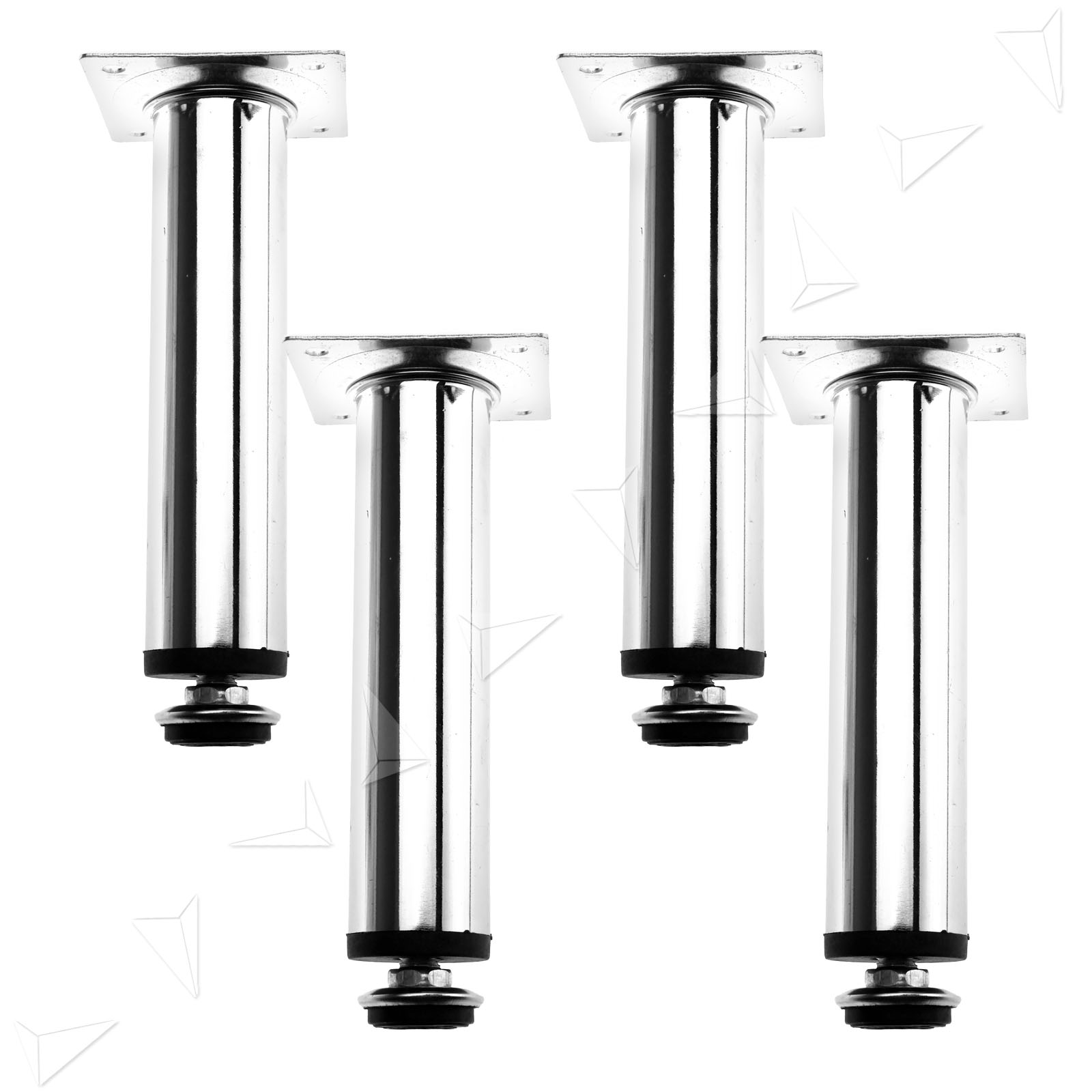 4 X ADJUSTABLE Plinth Leg For Kitchen Furniture Chrome 100mm