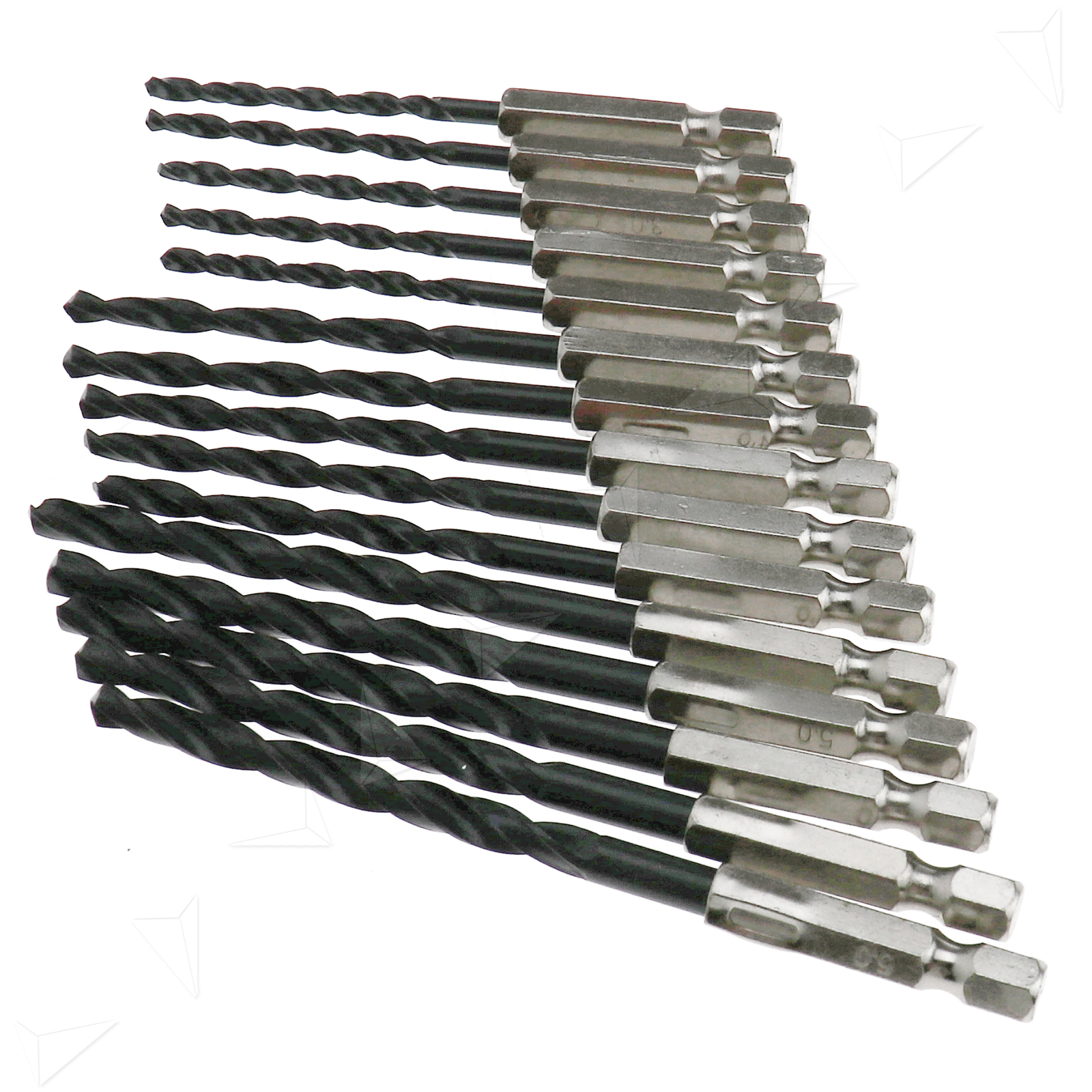 15pcs Set 1/4" Hex Shank Hss High Speed Steel Drill Bits 3mm/4mm/5mm