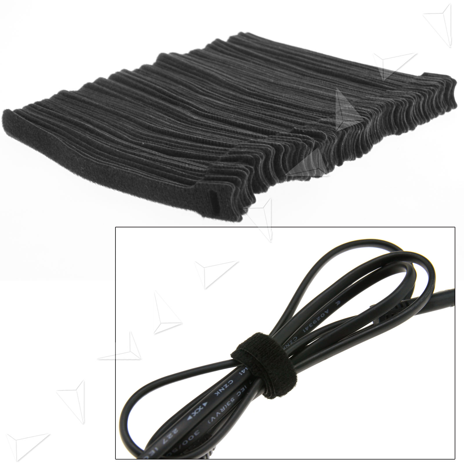 100PCS Adjustable Cable Tidy Strap Ties Reusable Tidy Wrap Hook & Loop