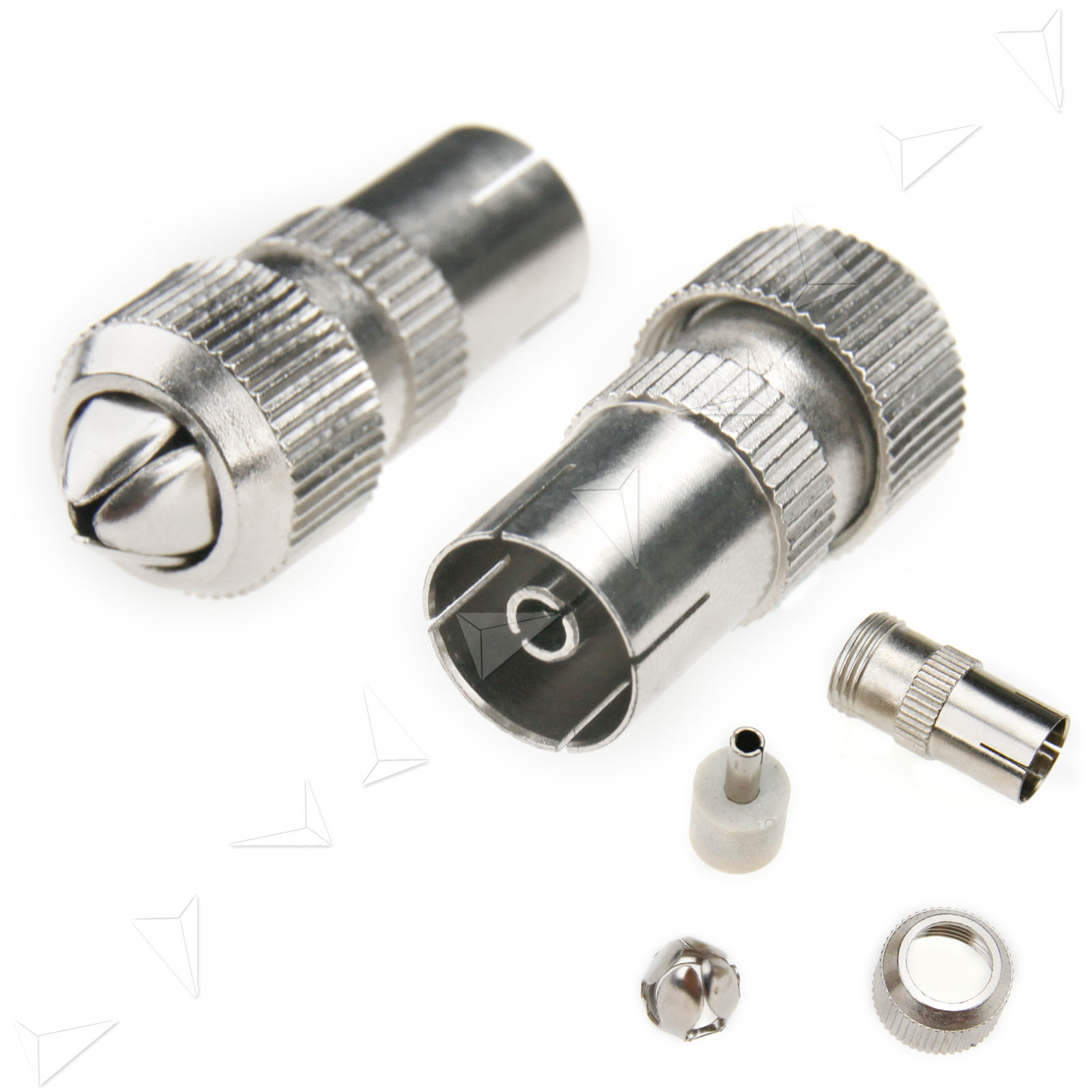10pcs (5 x Male, 5 x Female)TV Aerial Coaxial Cable Connectors Adaptor