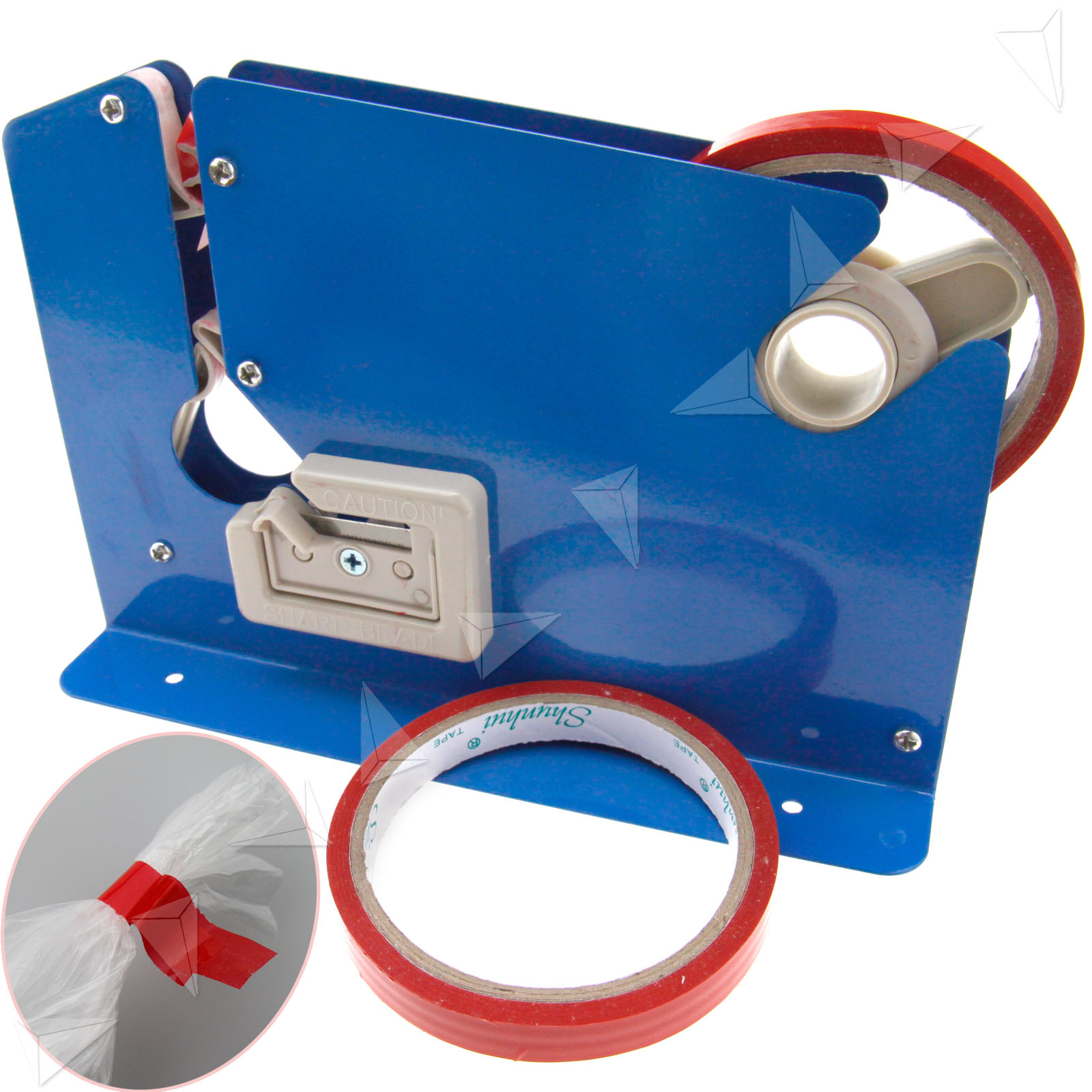 Store Metal Blue Plastic Bag Neck Sealer Trimming Blade with 2 Rolls Tape 735548178040 eBay