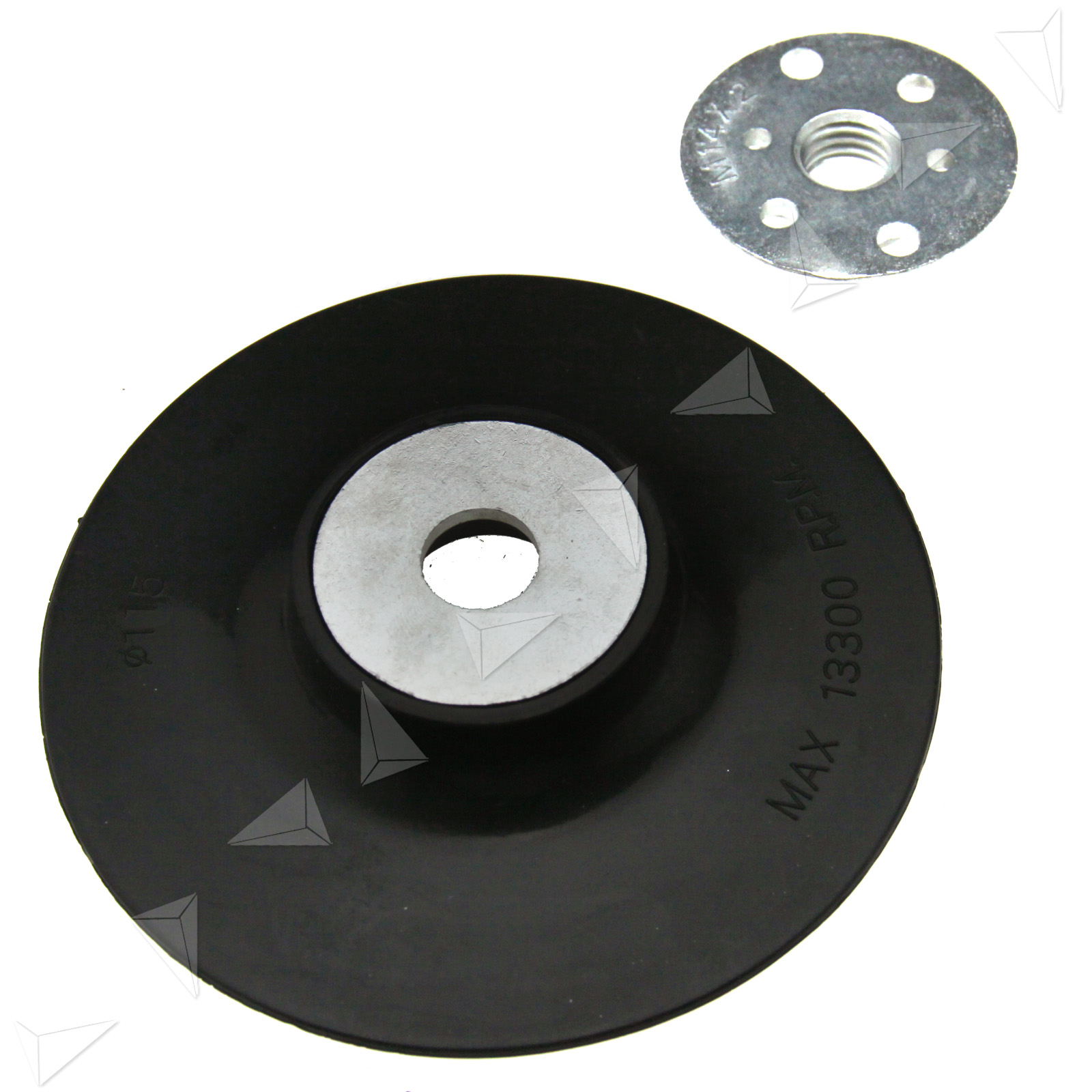 Rubber Backing Pad for Angle Grinder & 30 Fibre Backed Sanding Discs