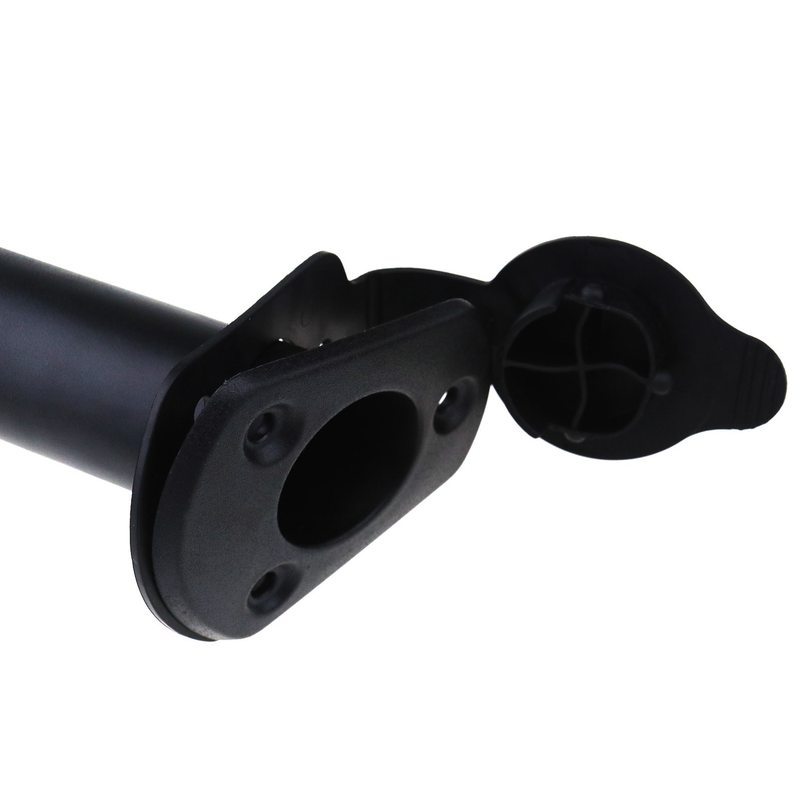 Round Base Black Plastic Flush Mount Rod Holders With Rubber Fishing