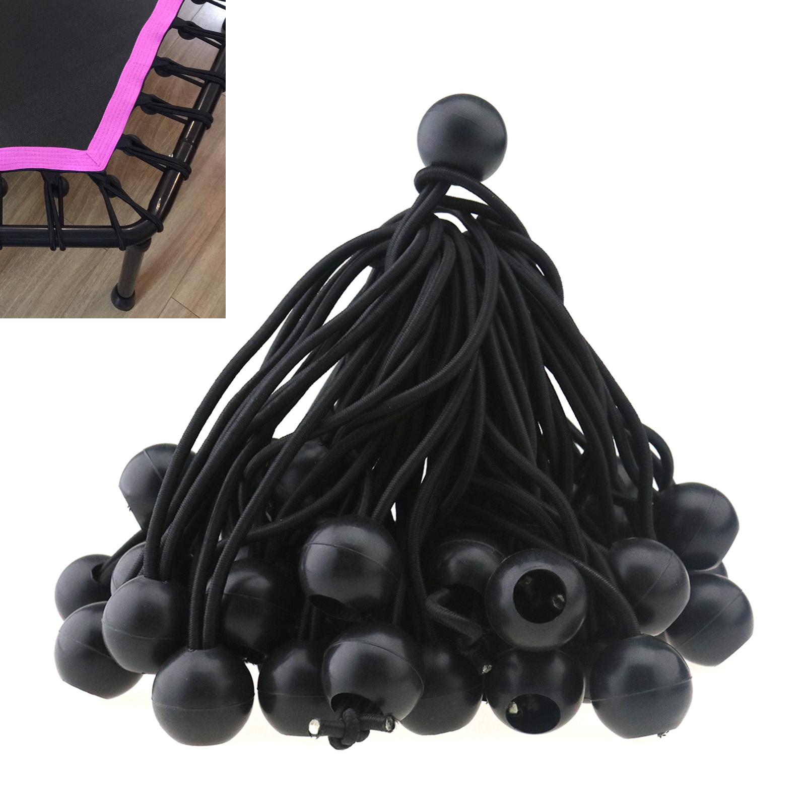 SHOCK CORD ENDS Stoppers Plastic Black Bungee Elasstic Stops Double