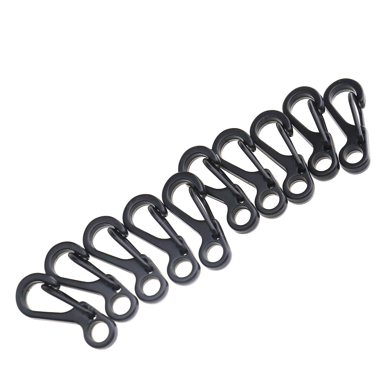Black Paracord Mini EDC Carabiner Snap Spring Clips Hook Useful