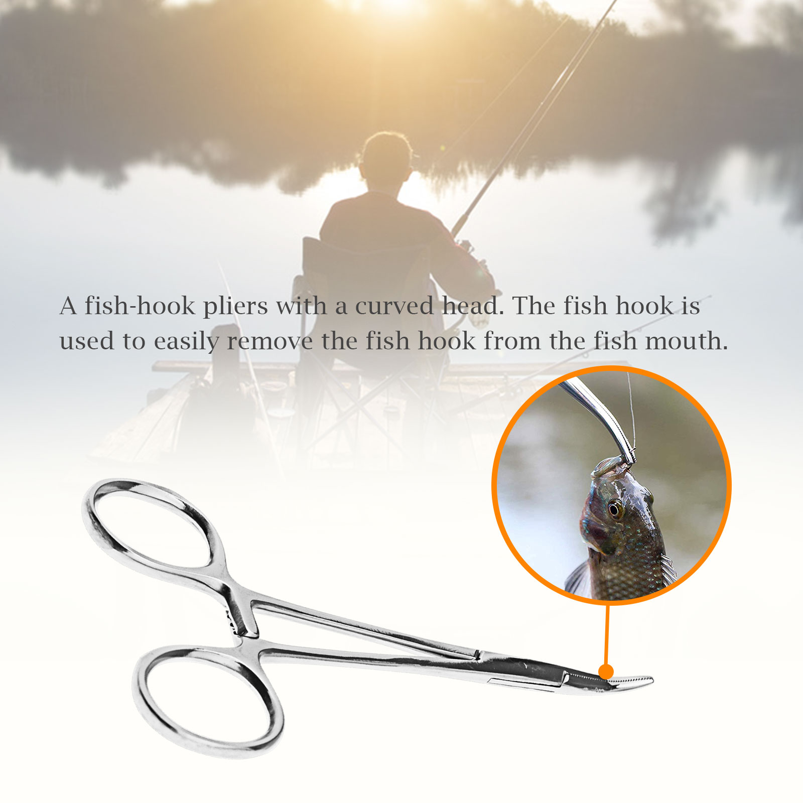 2Pcs Fish Hook Remover Extractor Straight and Curved Tip for Fly Lure