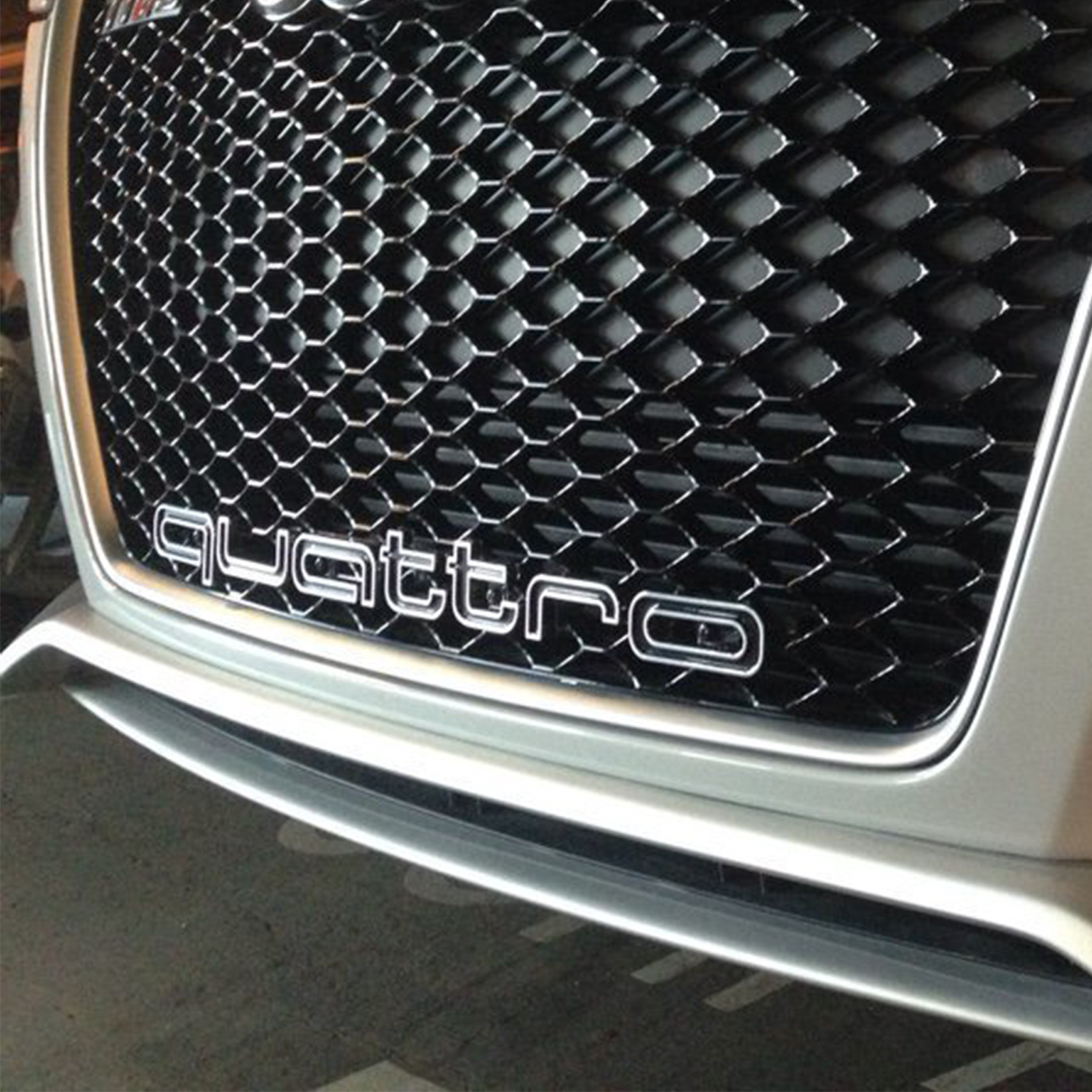 RS Style Quattro Emblem Logo Front Grill Badge Fit For Audi A3 A4 A5 A6