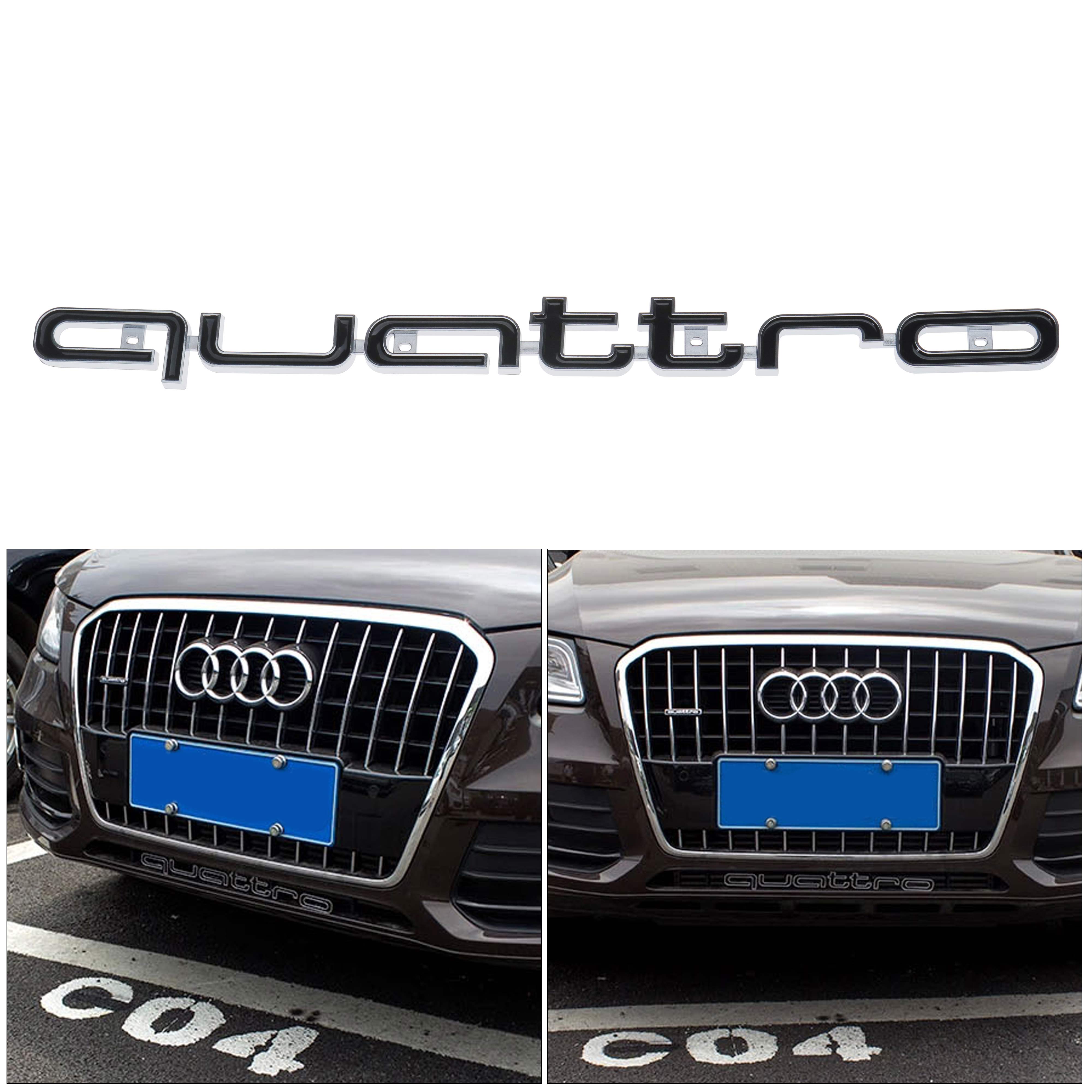 RS Style Quattro Emblem Logo Front Grill Badge Fit For Audi A3 A4 A5 A6