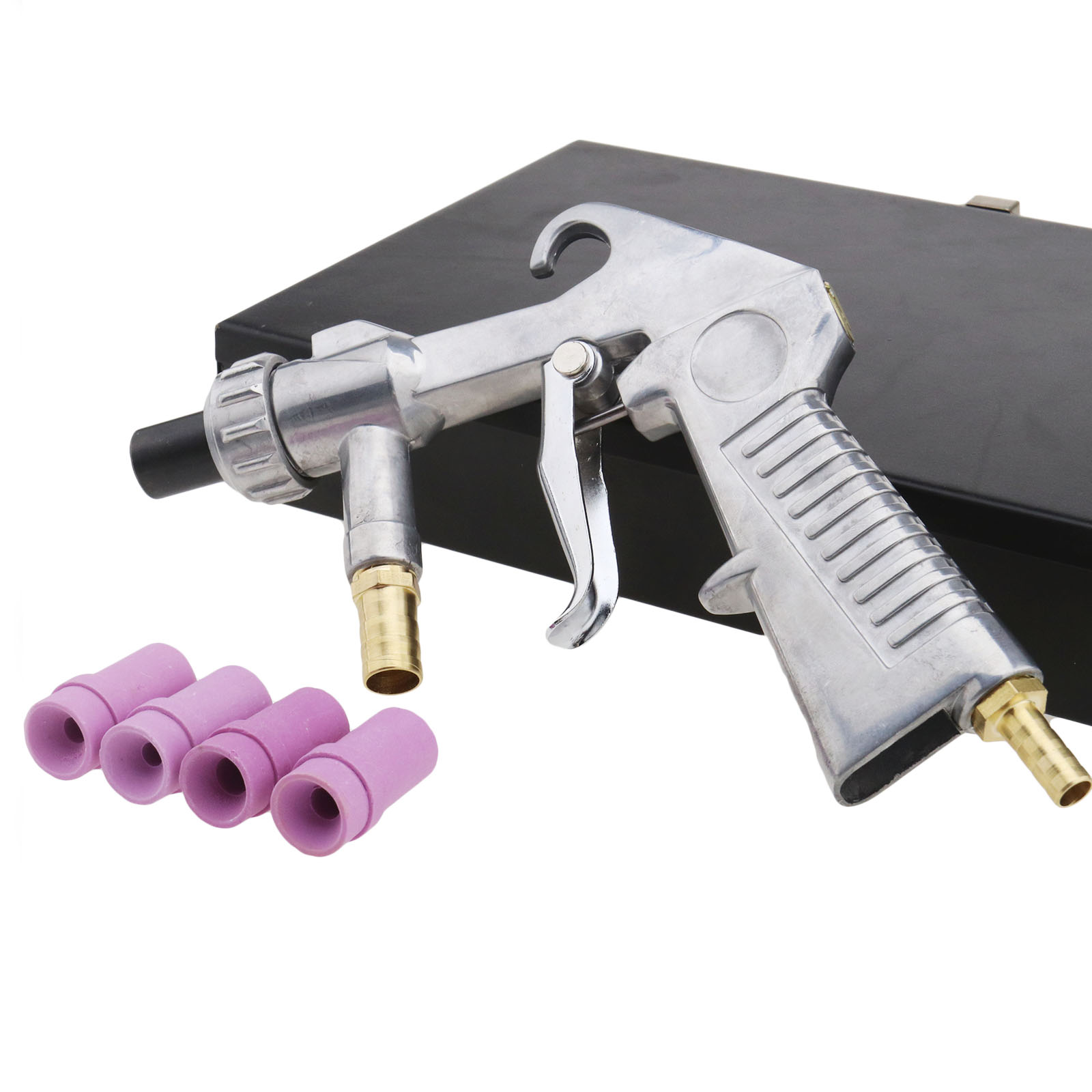 Sandblaster Air Siphon Sand Blasting Feed Blast Gun +4Pcs Ceramic