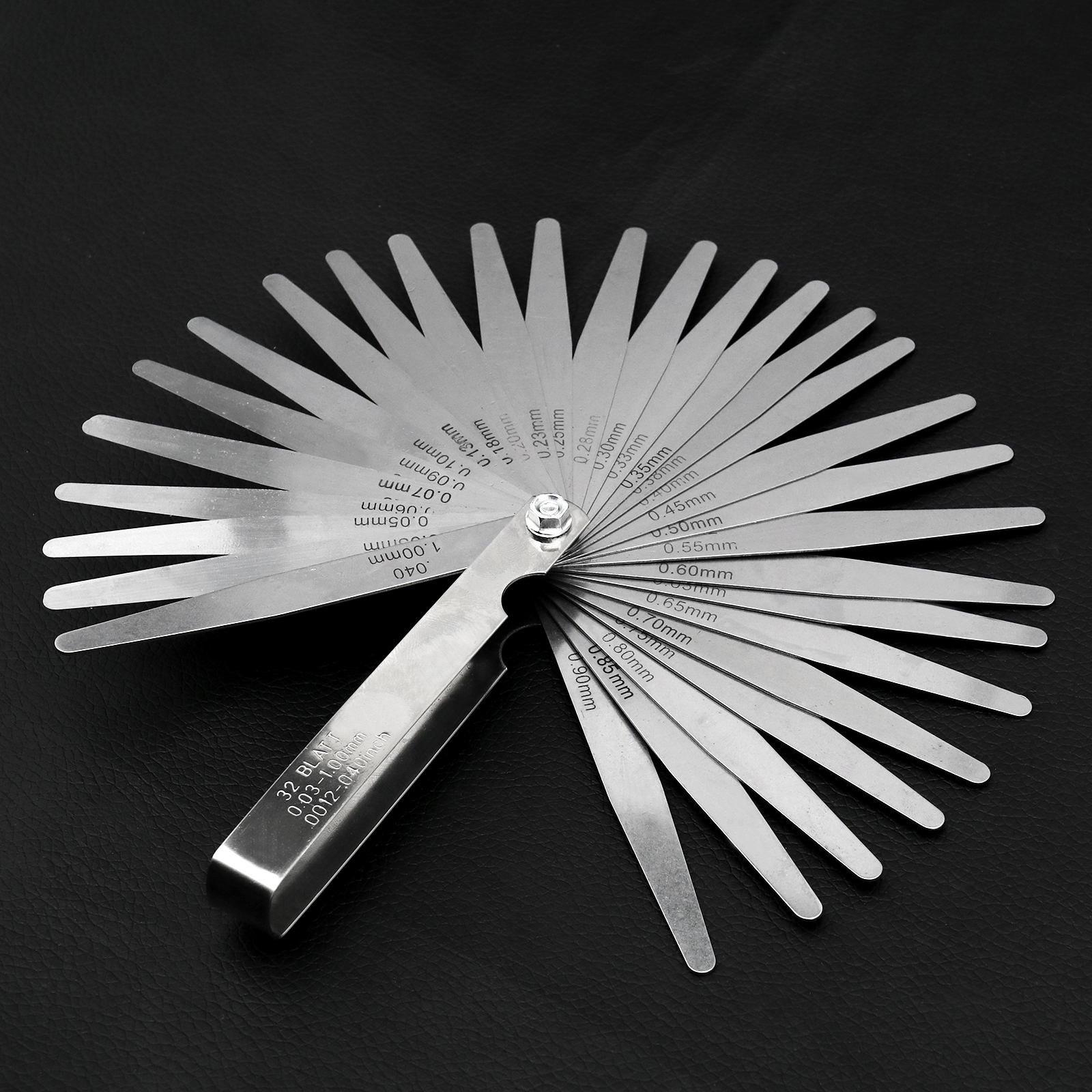 Steel 32 Blades Feeler Gauge Dual Marked Metric and Imperial Gap