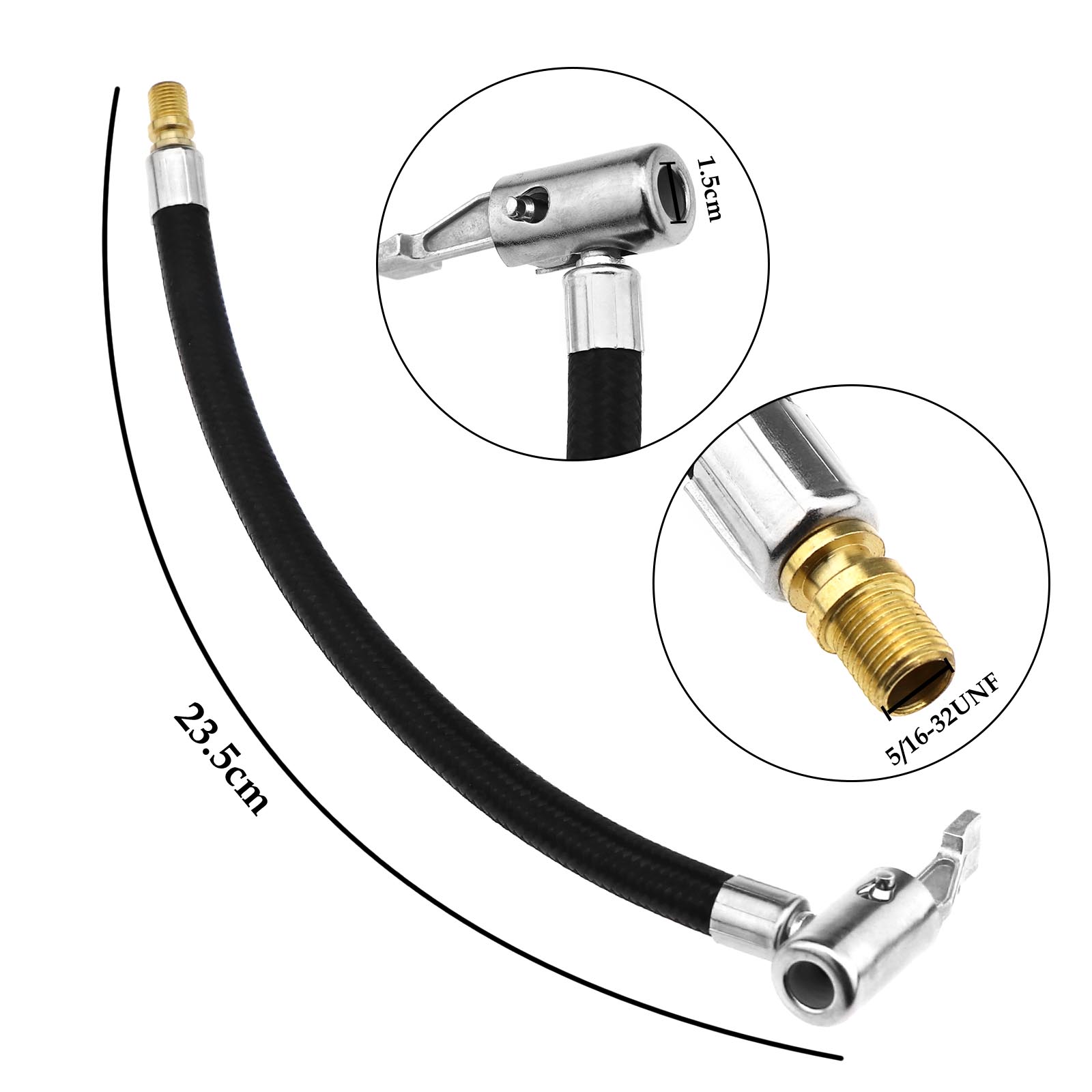 Car Motorcycle Bicycle Flexible Clip On Air Tyre Chuck Inflator Hose Tool Y