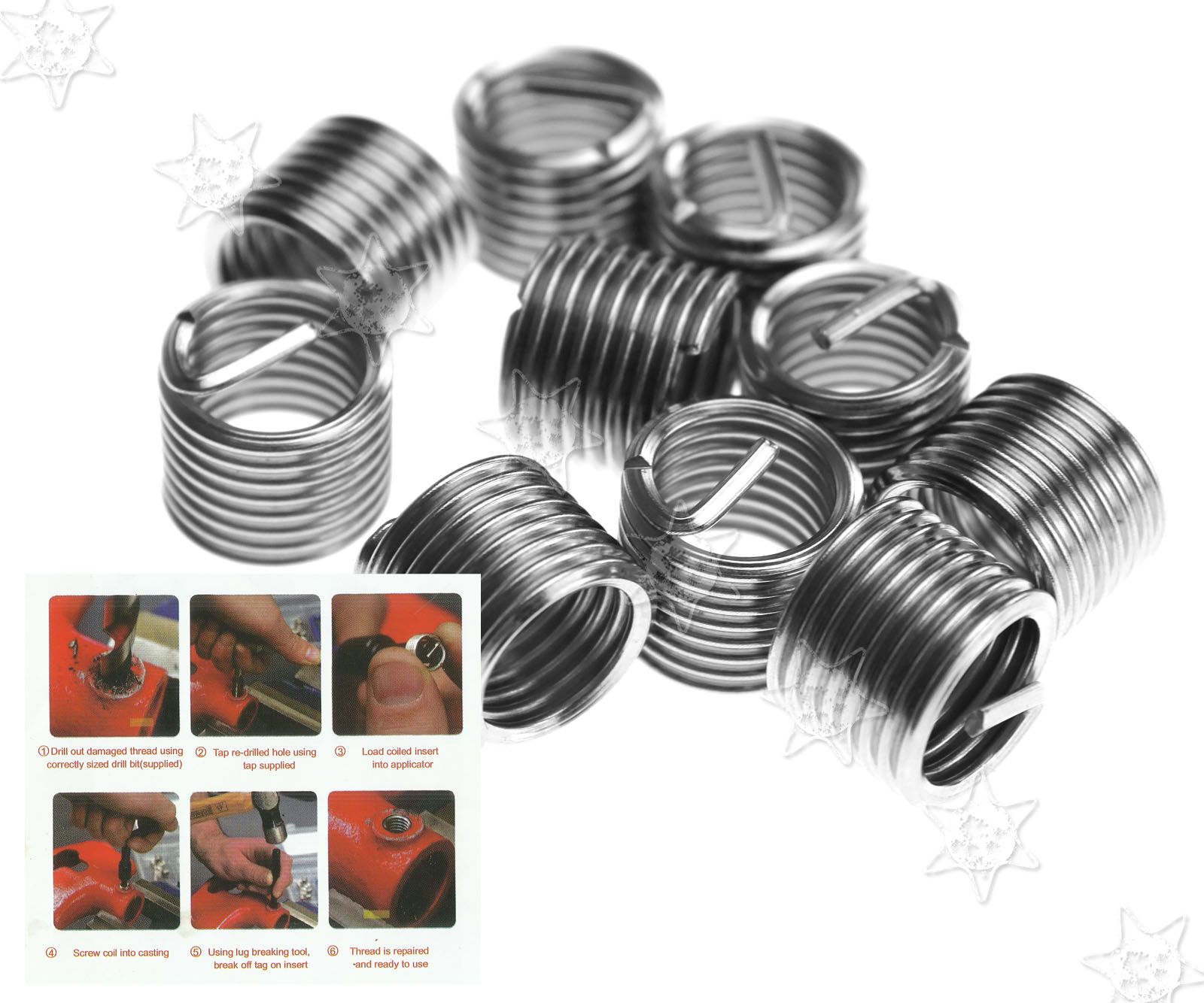 15PCS M10 X 1.5 COMPATIBLE THREAD REPAIR WIRE INSERT KIT eBay