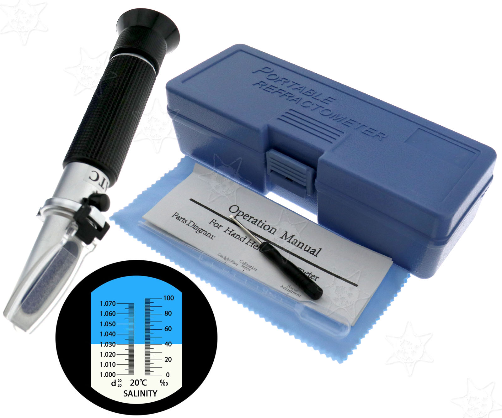 Salinity Refractometer Salt Water Hydrometer Sea 010 Tester Aquarium