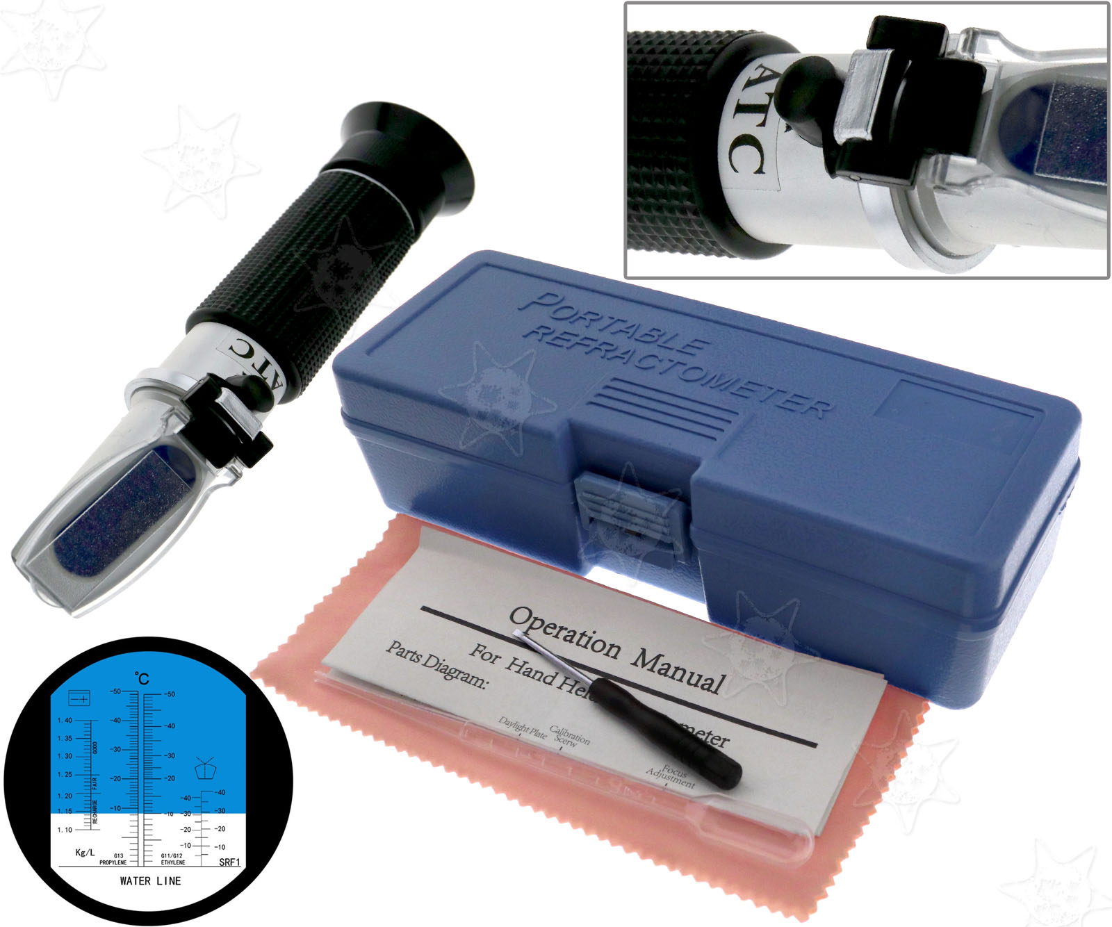 5Pcs Glycol Refractometer Antifreeze Fluid Battery Engine Coolant