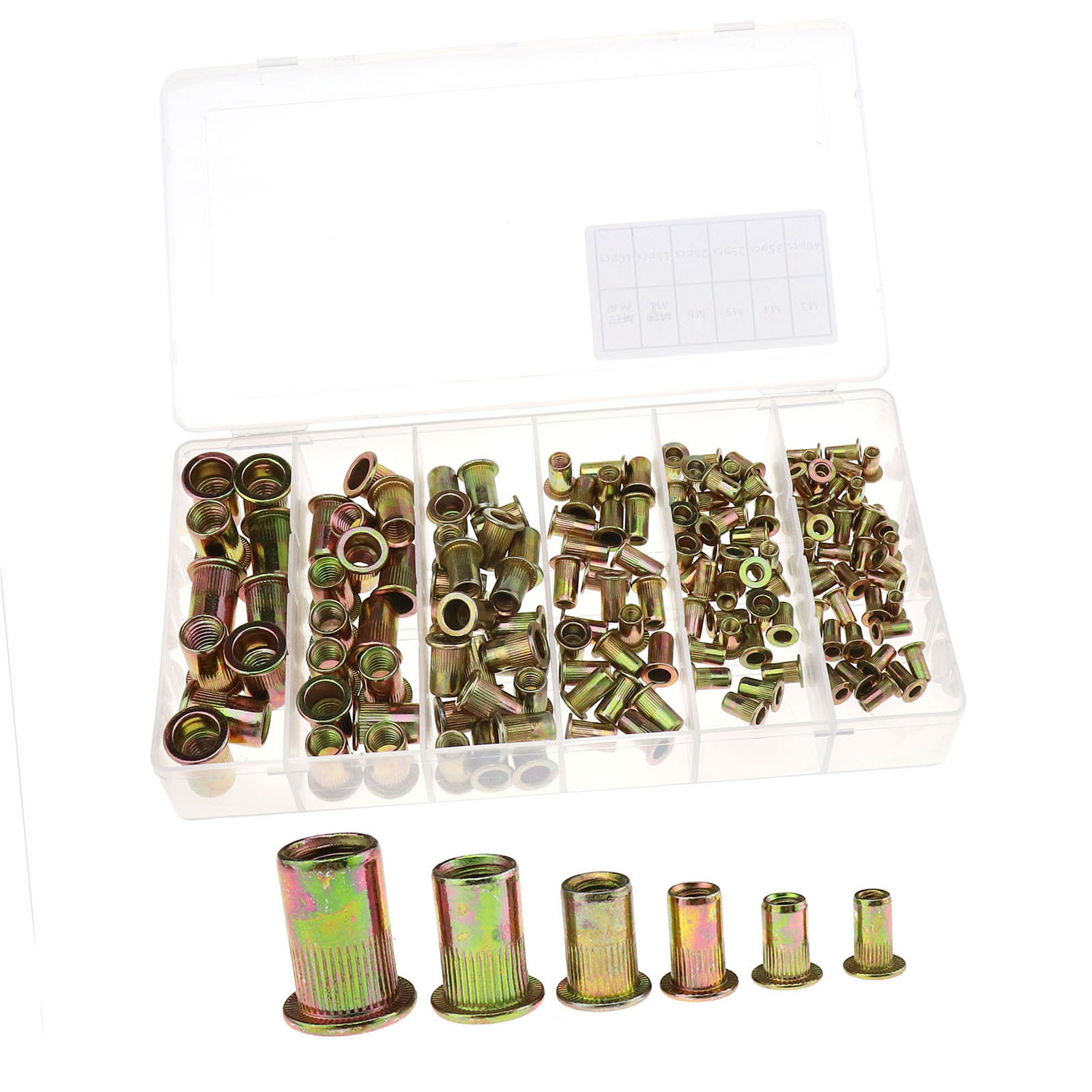M3 M4 M5 M6 M8 M10 Open End Rivet Nuts Threaded Nutsert Blind Aluminium Rivnuts