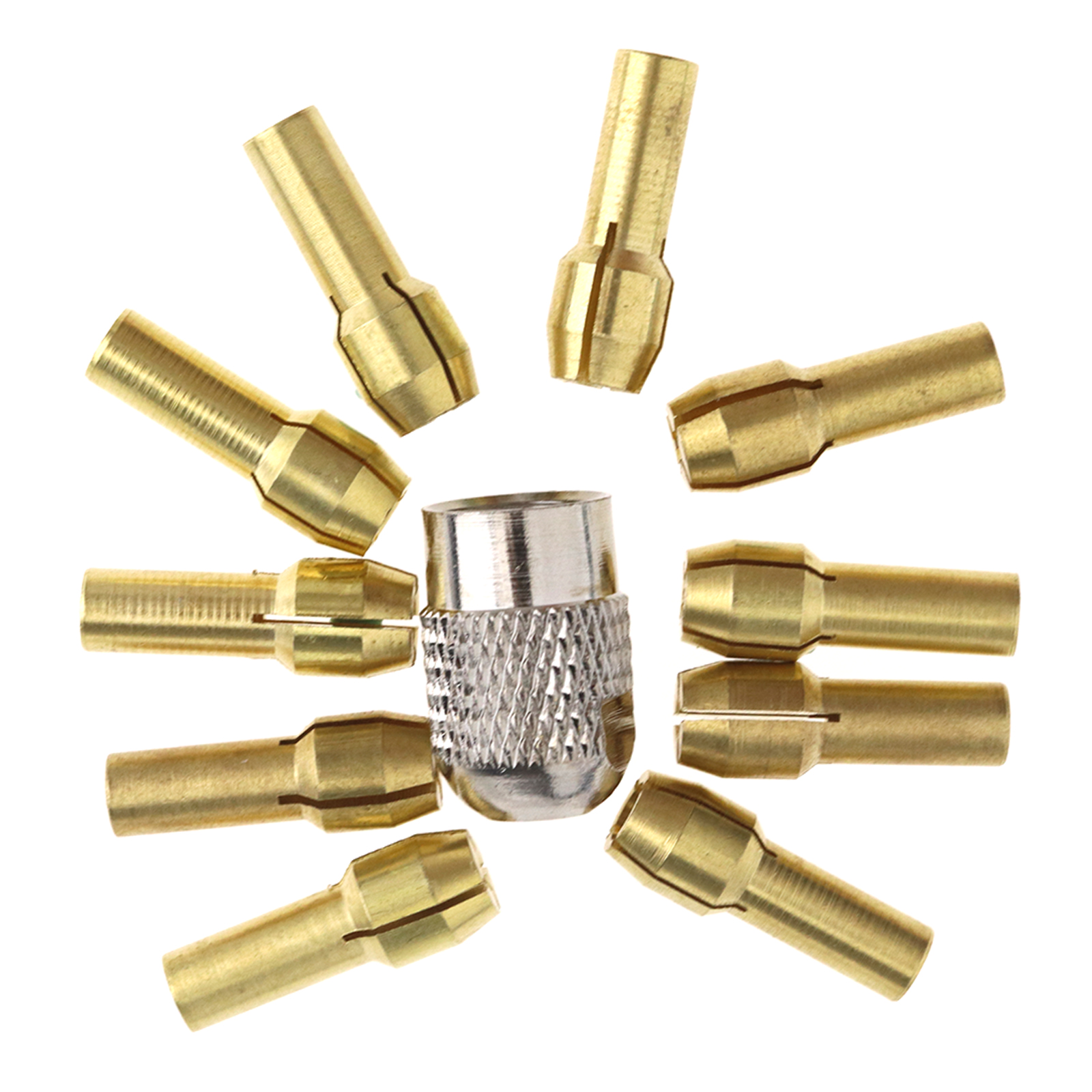 10 Sizes Assortment Brass Drill Collet Bit & 1x M8 Chuck Tool Kits Set eBay