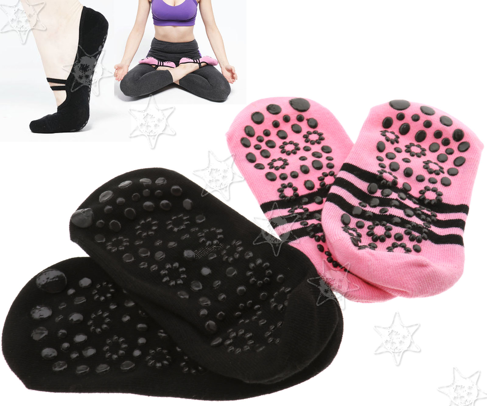 Tanz//Yoga Comfort Frauen Mädchen Non-Slip Halb Toe Ankle Grip Pilates Socken
