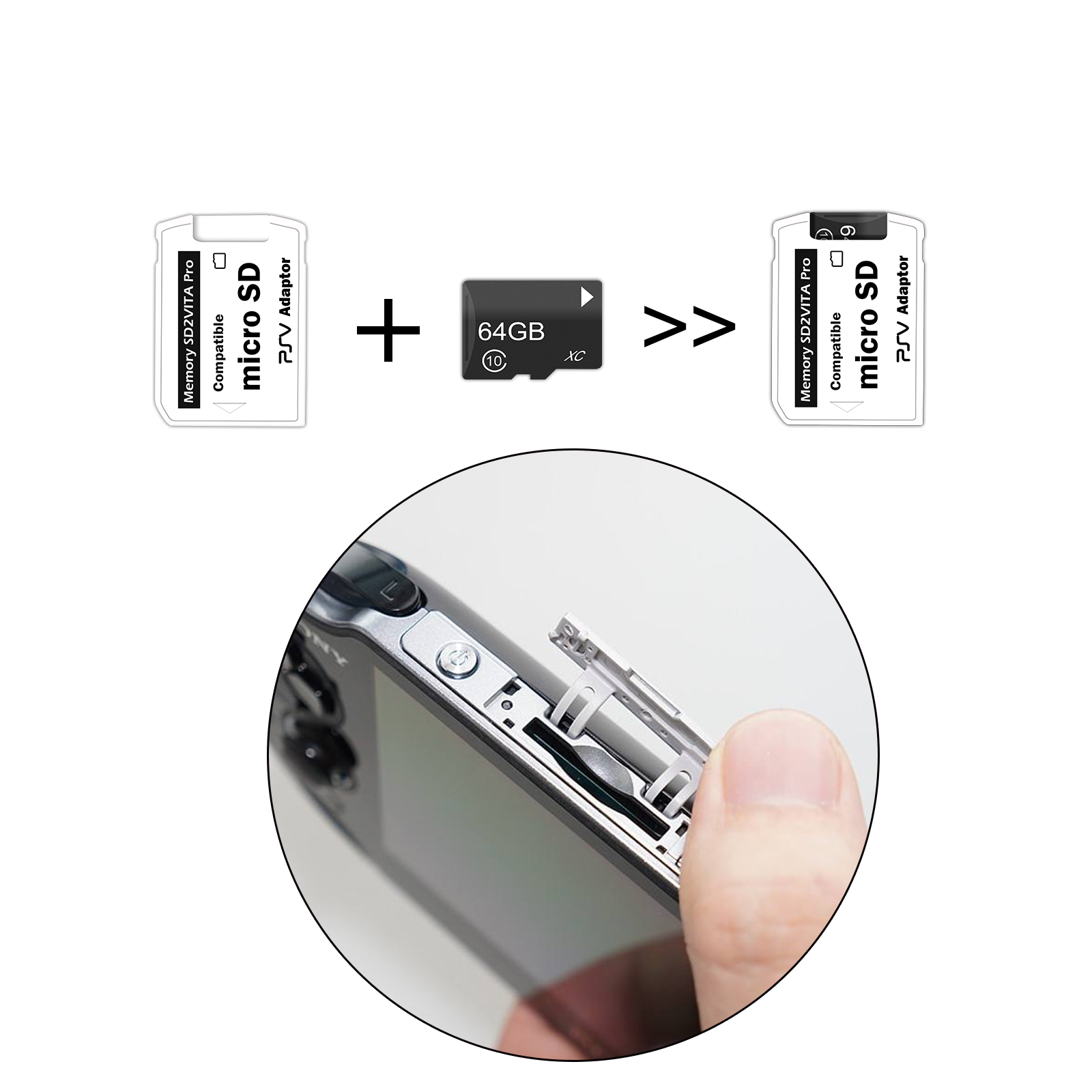 SD2VITA ADAPTER 3.0 FOR PS VITA 3.60 MICRO SD MEMORY CARD PSVITA Easy ...