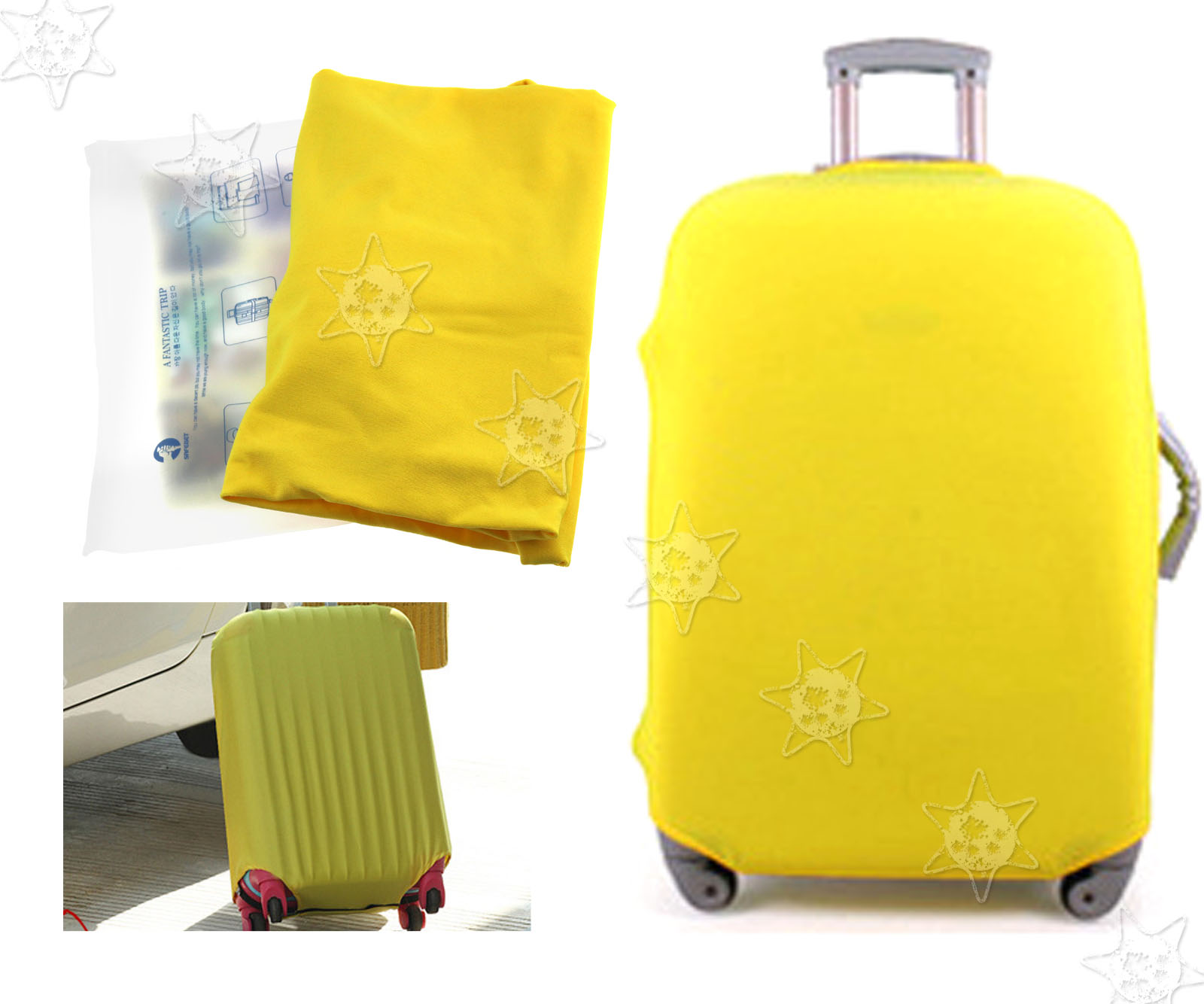 Yellow Luggage Carrier Protector Elastic Suitcase Cases Cover DustProof Bag 786862916368 eBay