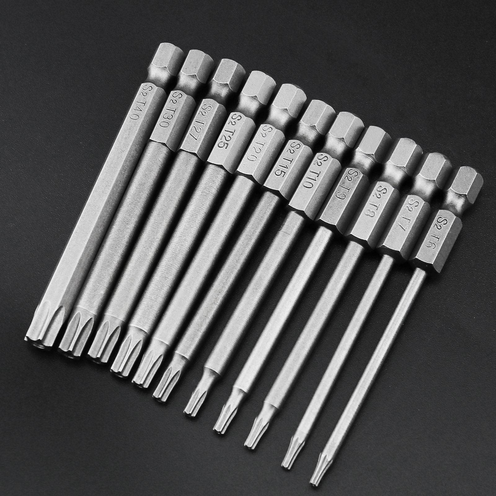 1/4" Hex Shank T6T40 Torx Security Star Screwdriver Bits 75mm Long