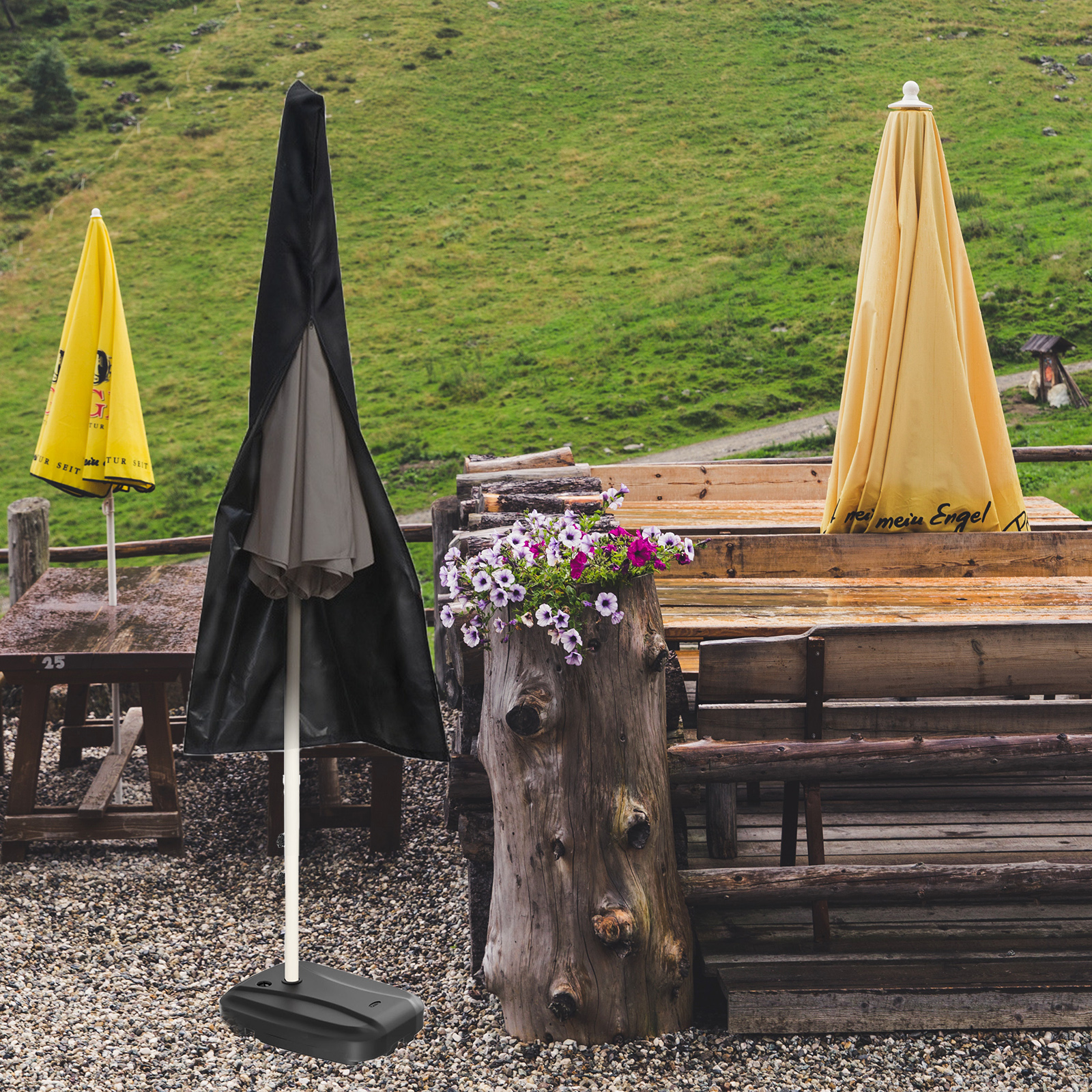 Parasol Cover Extra Large 280cm 9.2ft Umbrella Cover with Zip Storage