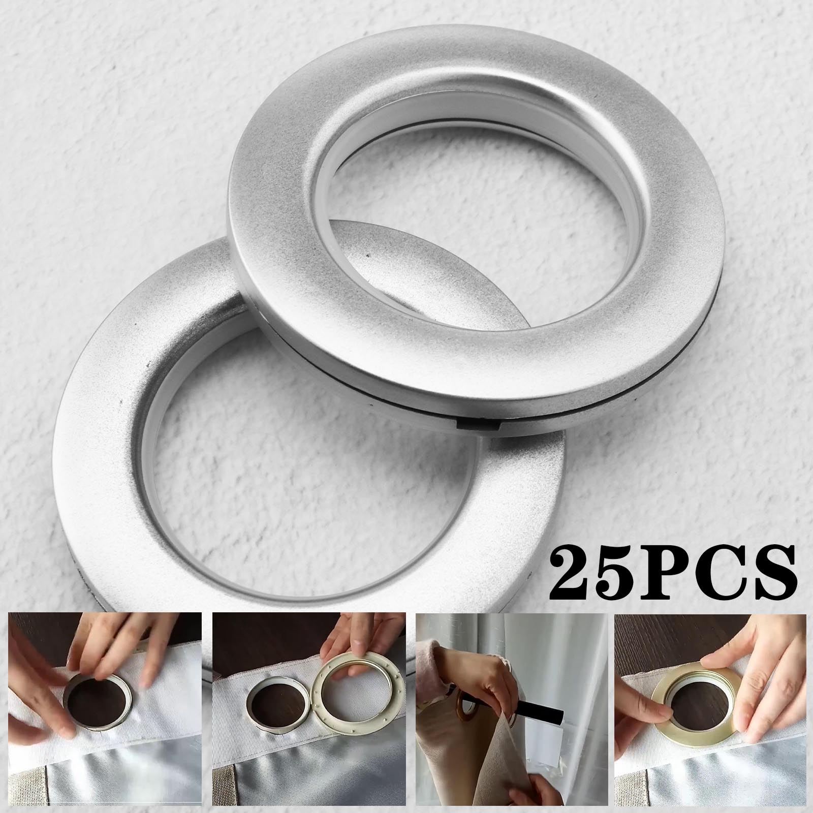25pcs Grommets Eyelet Slide Ring Set Round Shape Curtain Rings