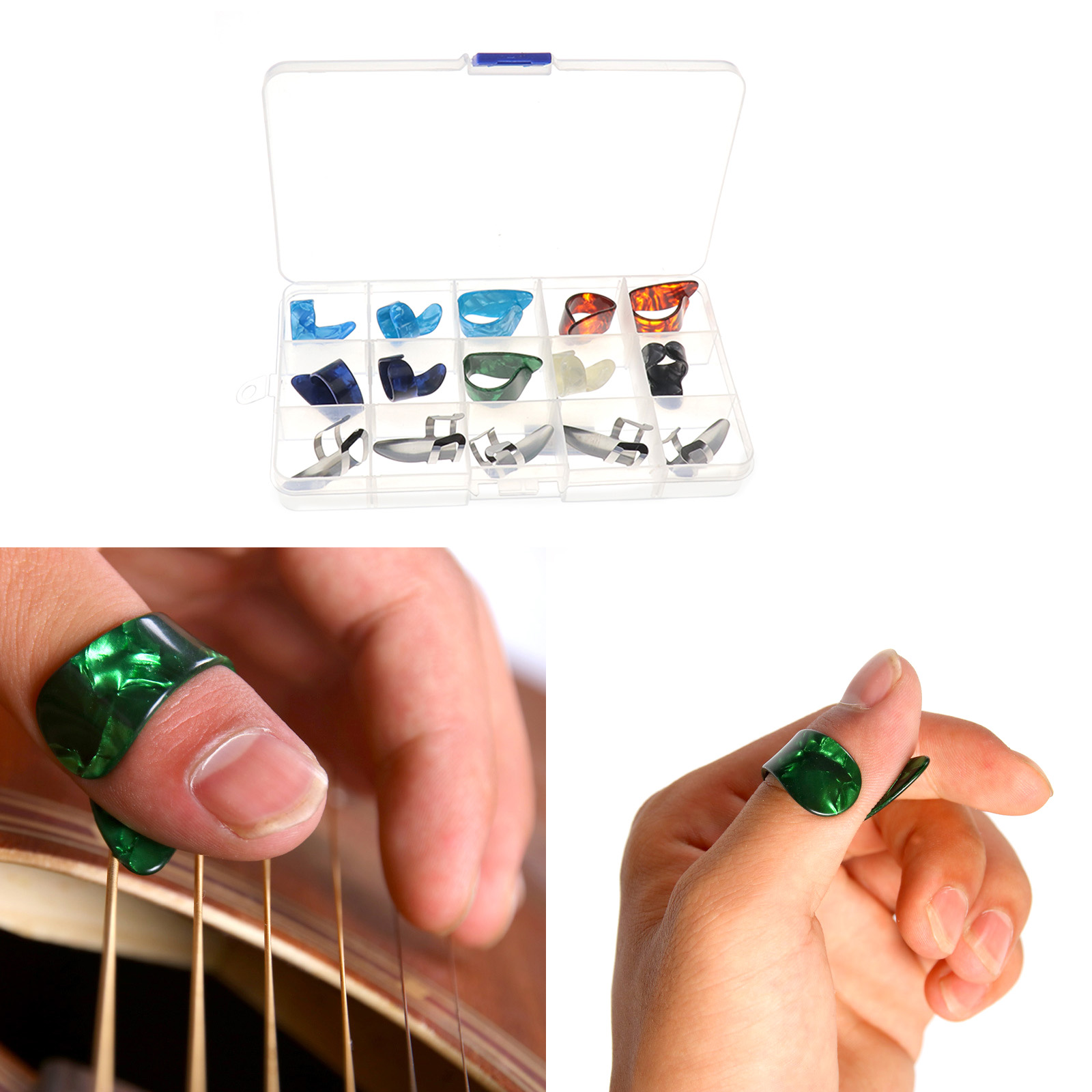 Set of 15 Nail Thumb Finger Picks Plectrum Acoustic Electric Classical Guitar 95509576743 eBay