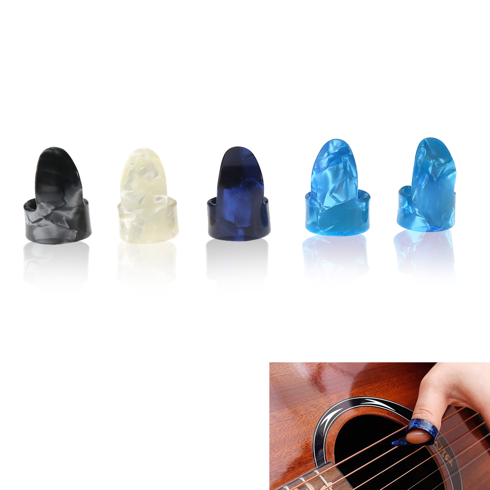 Set of 15 Nail Thumb Finger Picks Plectrum Acoustic Electric Classical