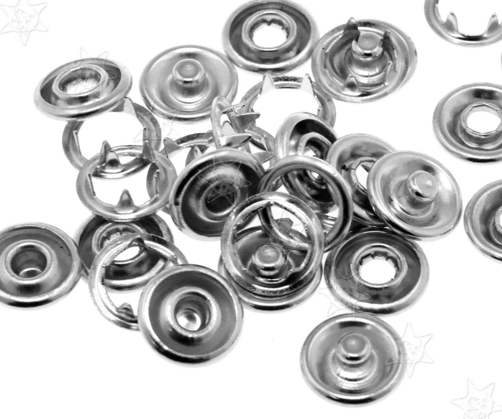 100 Sets of Metal No Sewing Press Studs Buttons Snap Fastener 9.5 mm