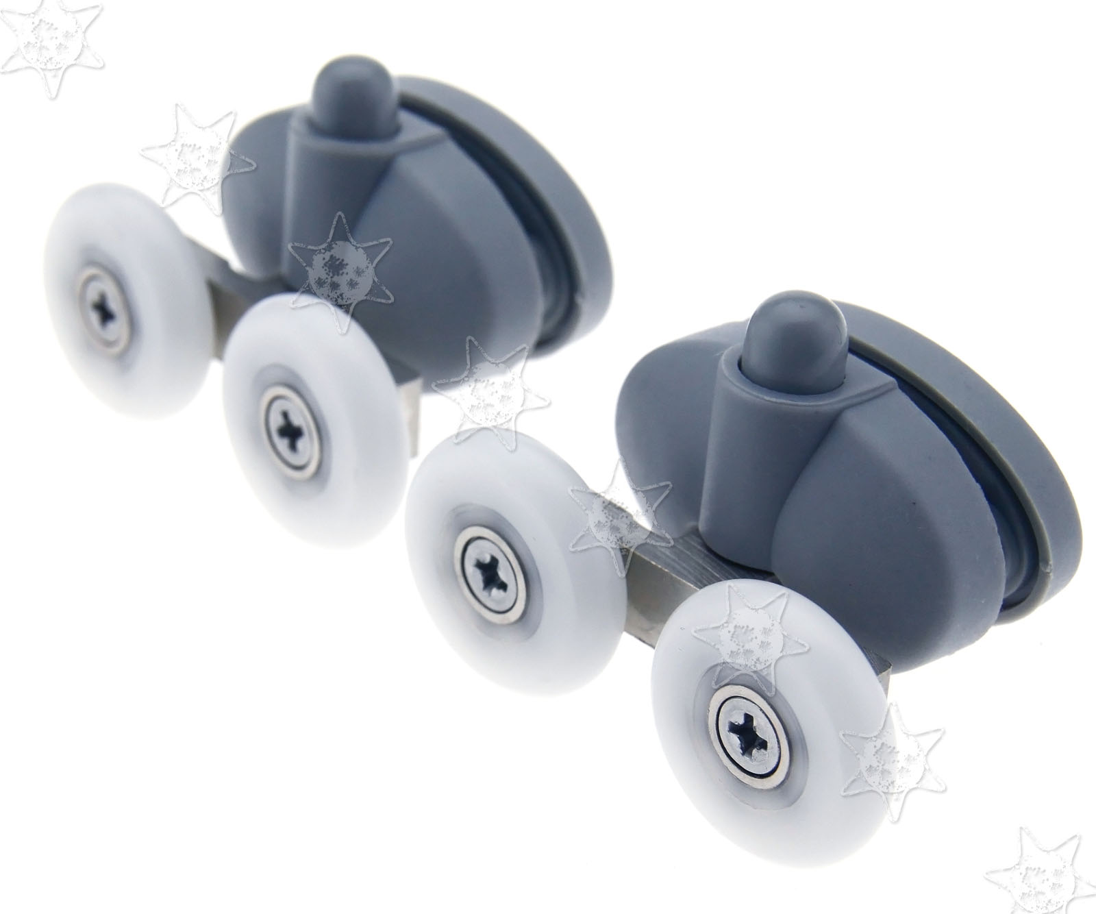 Pair of Double Bottom Butterfly Shower Door Rollers Wheels Kit