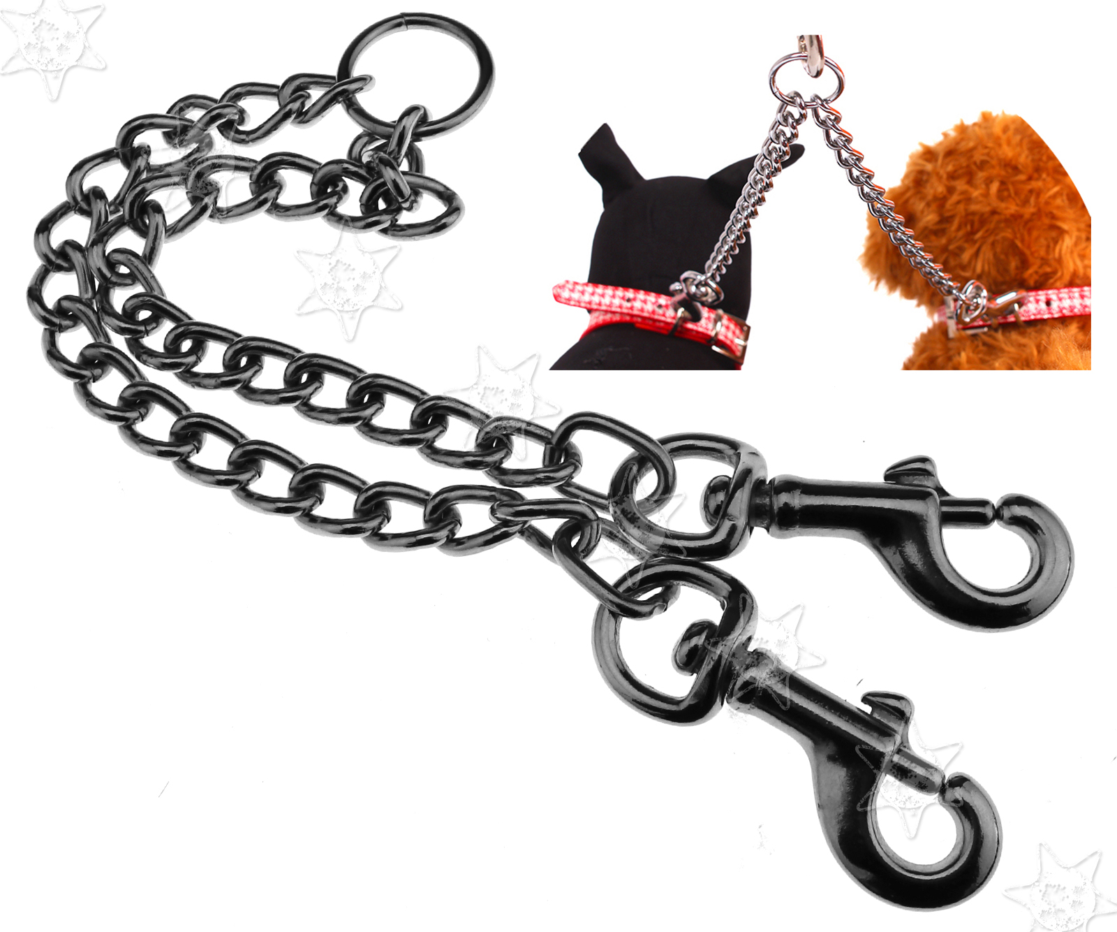 Duplex Double Dog Coupler Twin Lead 2 Way Two Pet Dog Walking Leash