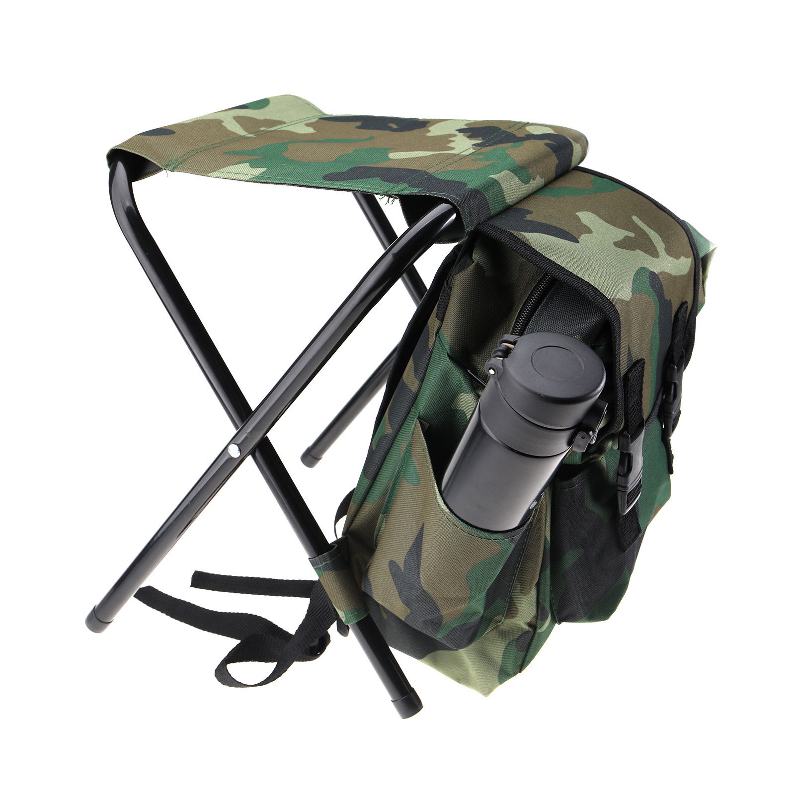 2in1 Outdoor Fishing Tackle Backpack Bag Camping Stool Seat Chairs Easy