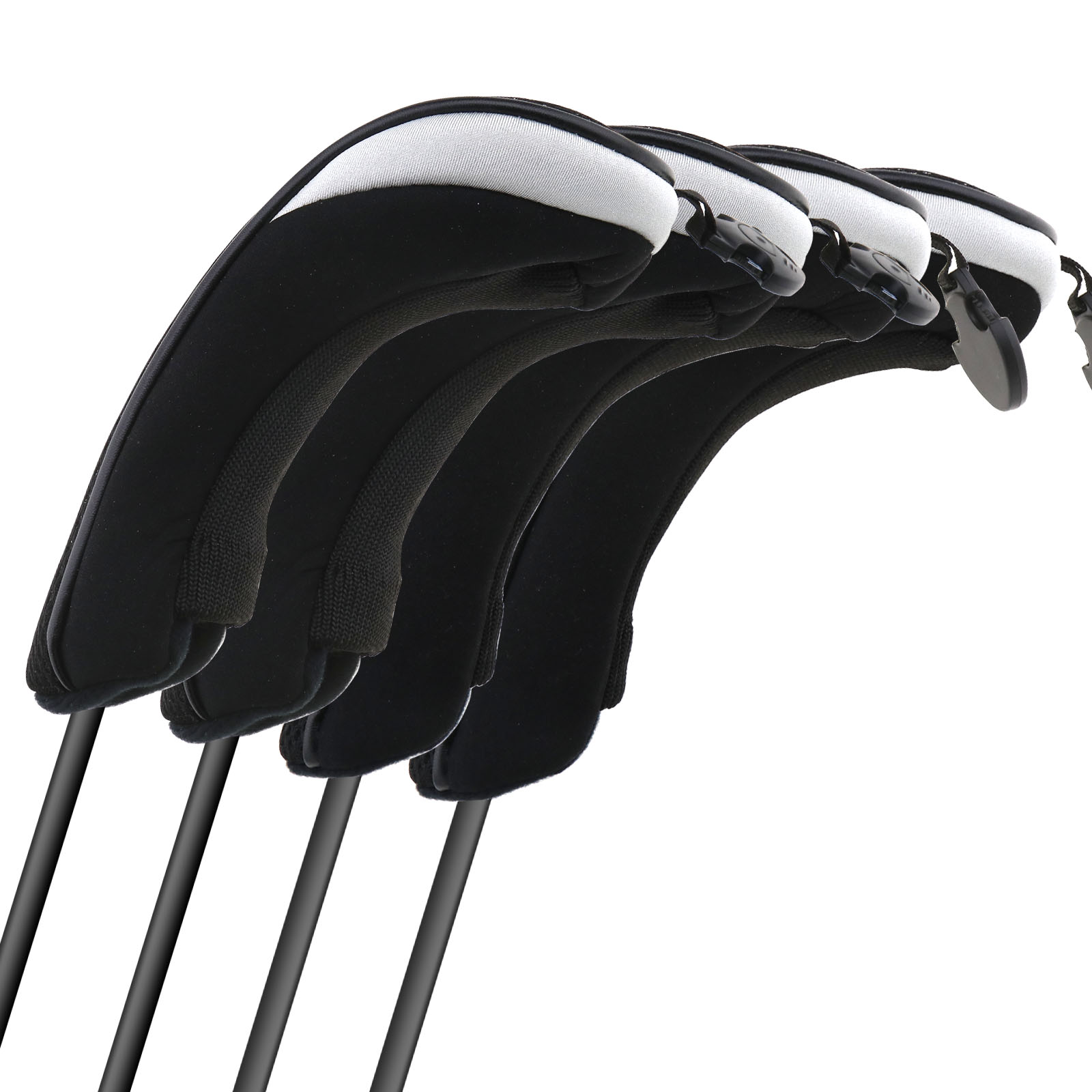 Interchangeable Black Set Of 4 Hybrid Golf Club Head Protection Covers
