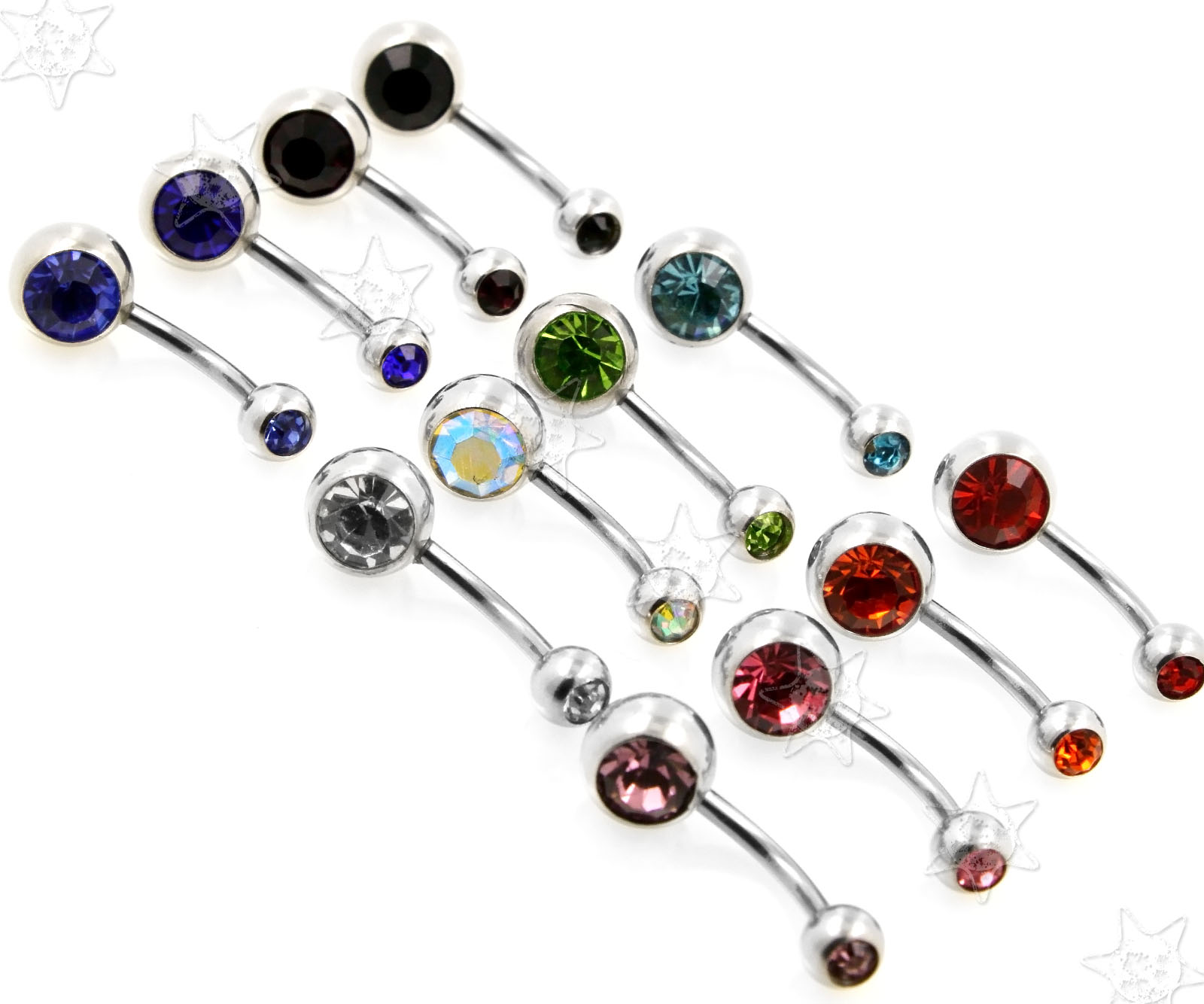 12x 10mm Stainless Steel Belly Button Navel Ring Barbell Bar Body