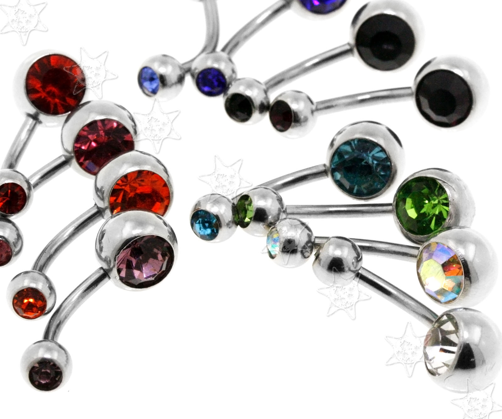 12x 10mm Stainless Steel Belly Button Navel Ring Barbell Bar Body 12x-10mm-stainless-steel-belly-button-navel-ring-barbell-bar-body