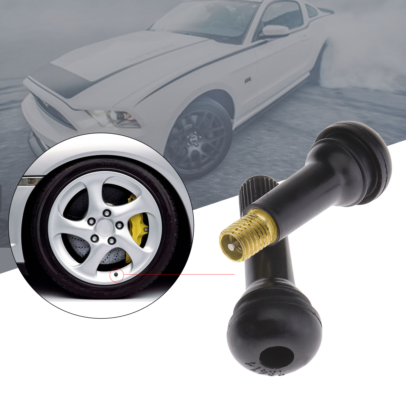 100 Pieces TR414 Tubeless Rubber Car Tyre Wheel Valves With Cap eBay