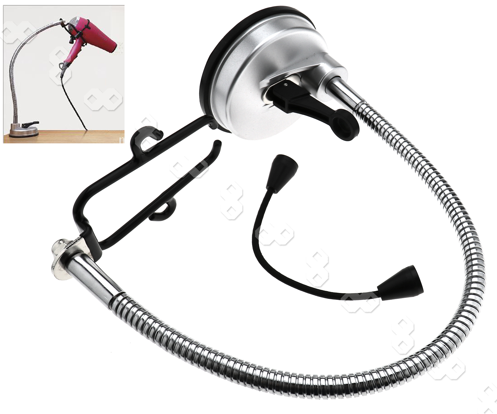 Bathroom Hands Free Hairdryer Stand Rolling Freely Hair Dryer Holder