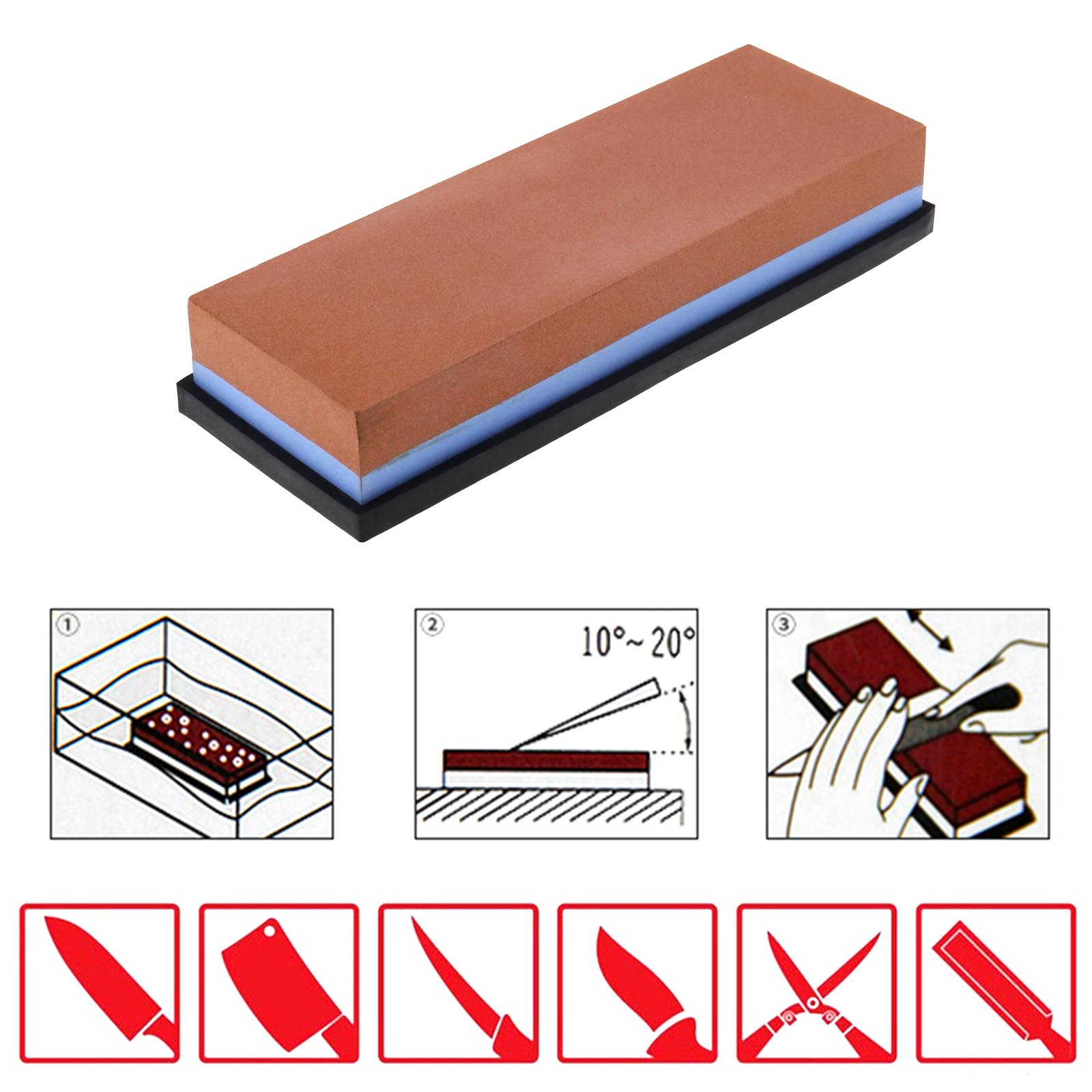 Nass Schleifstein mit Silikon Rutschfester Unterlage Küche Schere